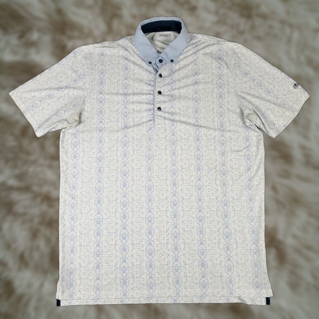 Vintage Greyson Polo Shirt Mens L White Geometric Logo Button Collar Short Sleeve Polo Casual Golf Modern Preppy 90s? Size US L / EU 52-54 / 3 - 1 Thumbnail