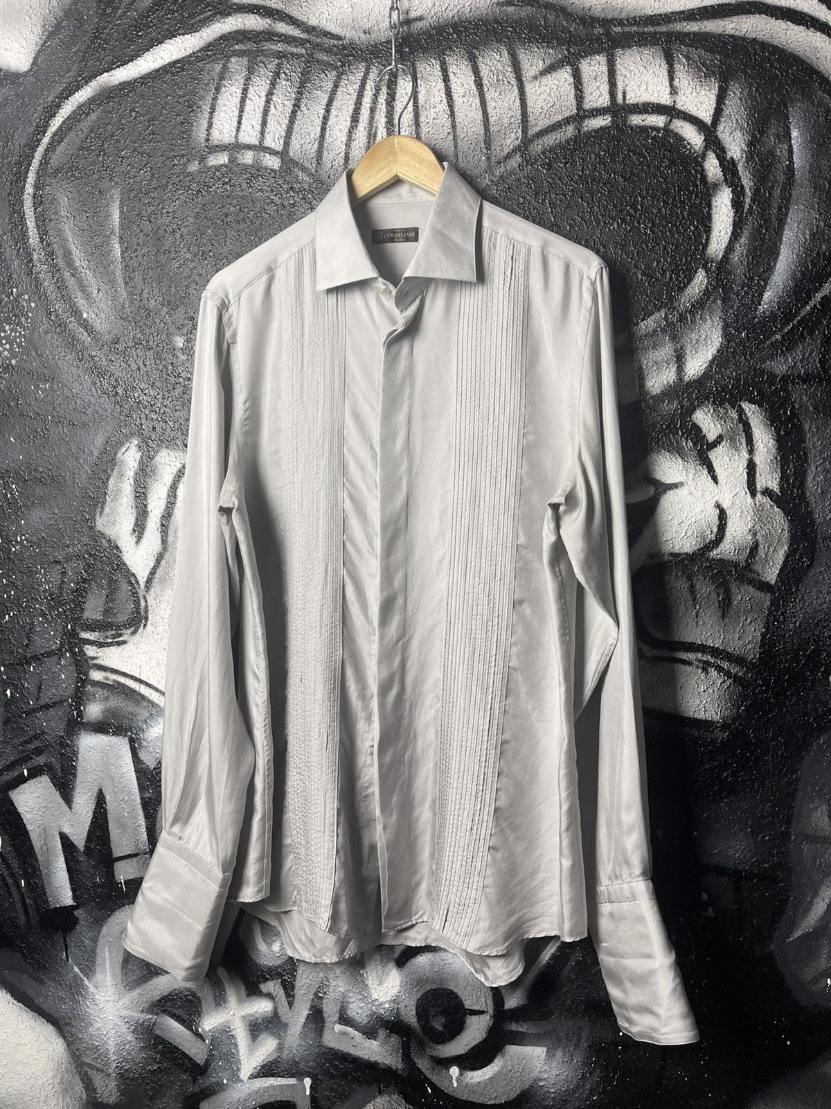 Corneliani Corneliani Silk Ribbed Classic Gray Shirt Men’s Size 16/41 Size US L / EU 52-54 / 3 - 1 Thumbnail