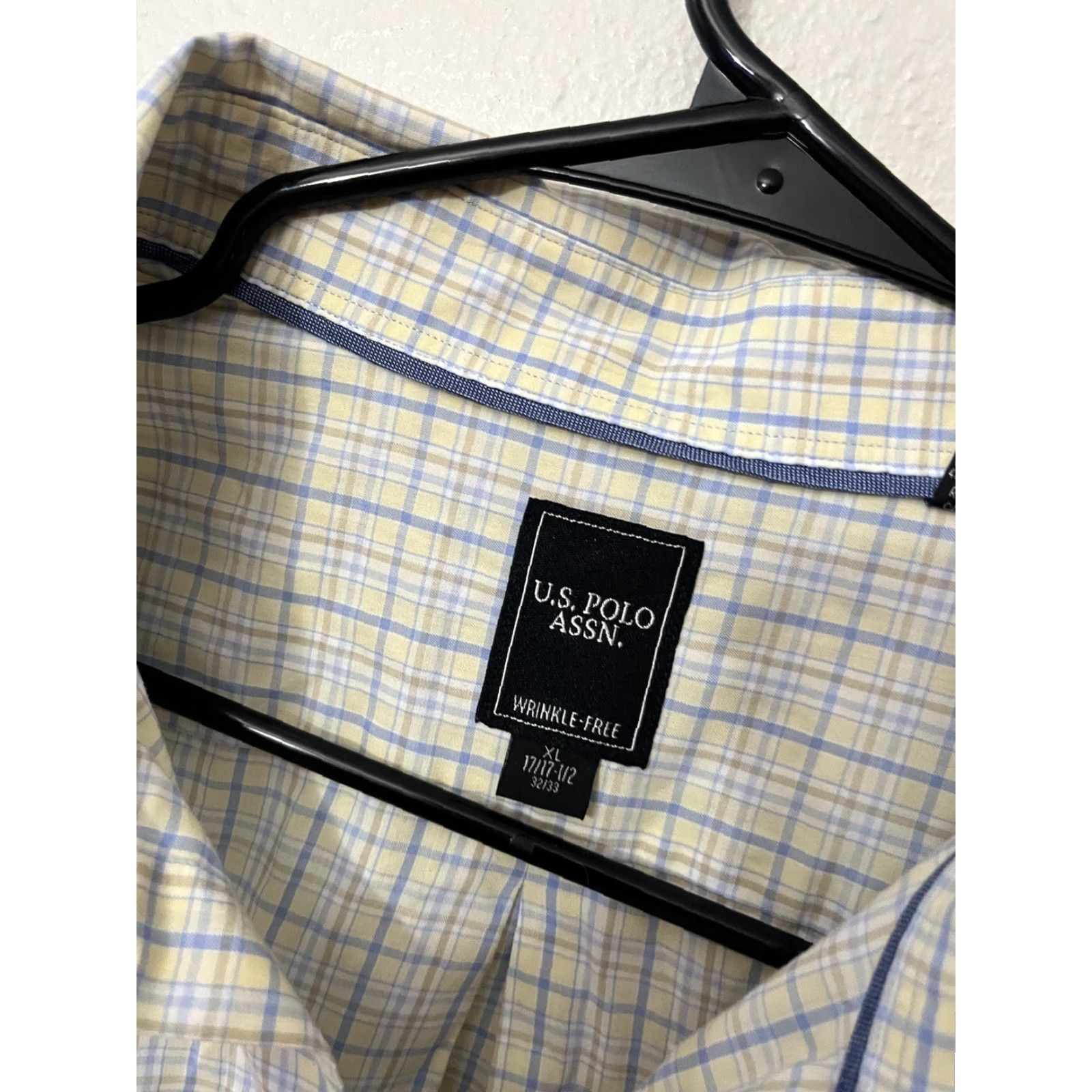 Vintage US Polo Assn Mens XL Shirt Yellow Plaid Short Sleeve Button Up 100% Cotton Classic Size US XL / EU 56 / 4 - 3 Thumbnail