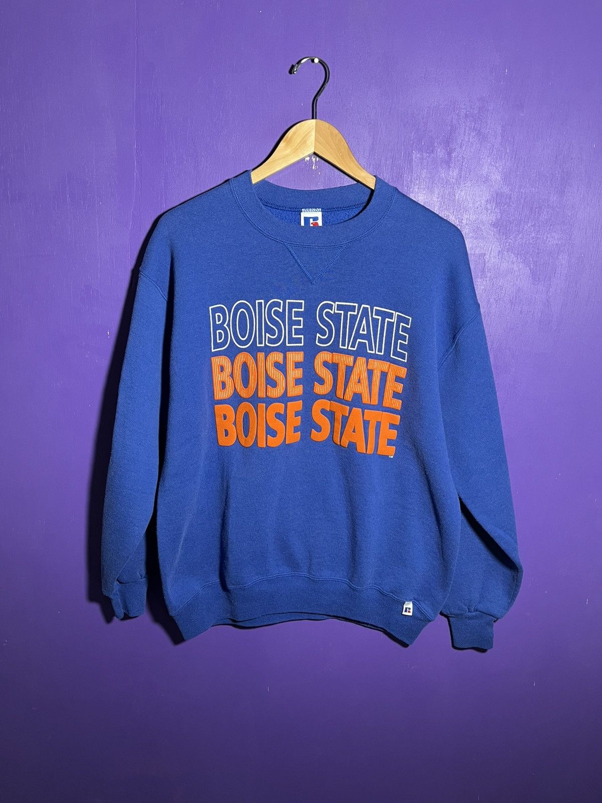 Russell Athletic × Vintage Vintage 90s Russell athletic Boise state logo crewneck Size US XL / EU 56 / 4 - 1 Thumbnail