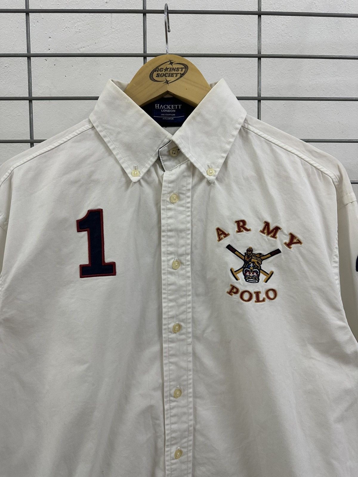 Hackett Rare And Beautiful Hackett London Army Polo White Shirt Size US XL / EU 56 / 4 - 3 Thumbnail