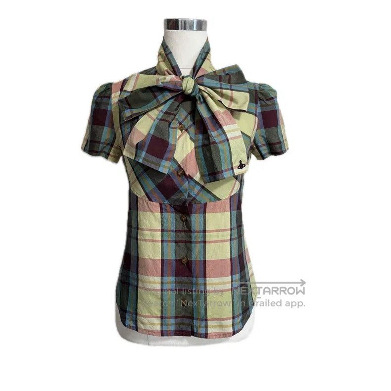 Vivienne Westwood Vivienne Westwood Bow Blouse, Bow Check Short Sleeve Size M / US 6-8 / IT 42-44 - 1 Thumbnail