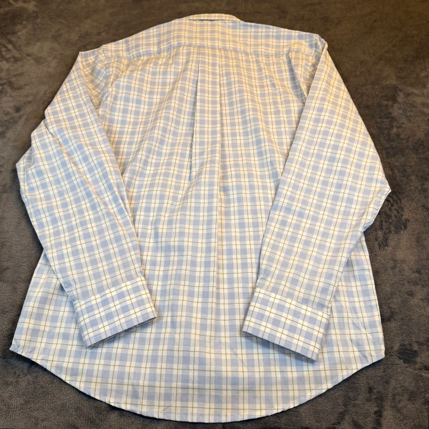 Stafford Stafford Dress Shirt Mens Small Blue White Plaid Button Up 14-14.5 NWT Regular Size 36R - 5 Thumbnail
