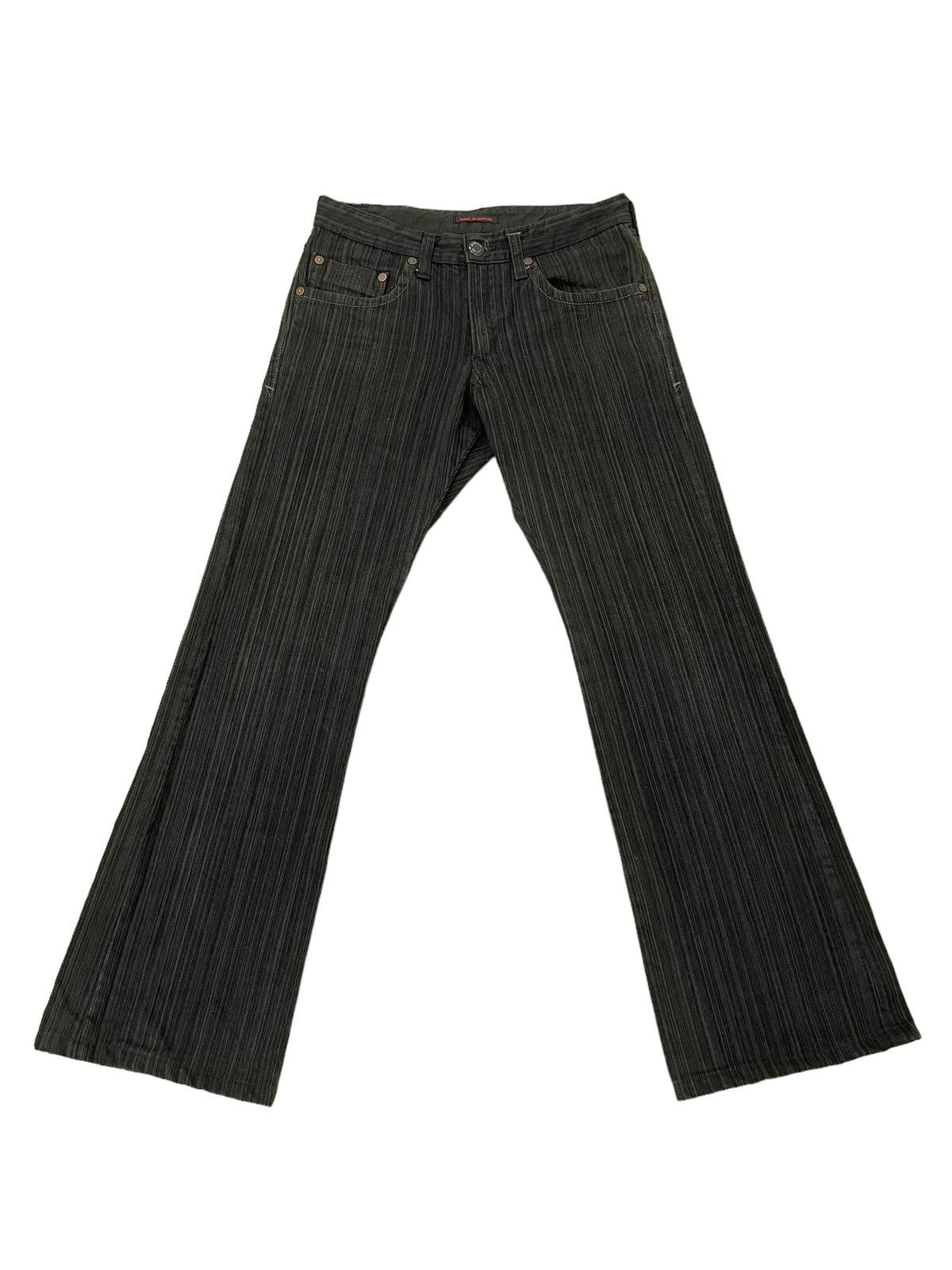 Japanese Brand Flare Jeans Blue Way Japan Pinstriped Boot Cut 8🟦7 Size US 30 / EU 46 - 2 Thumbnail