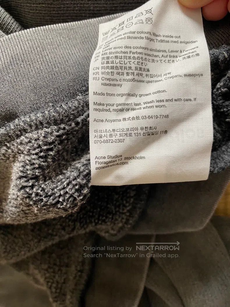 Acne Studios Hooded Washed Gray Sweatshirt