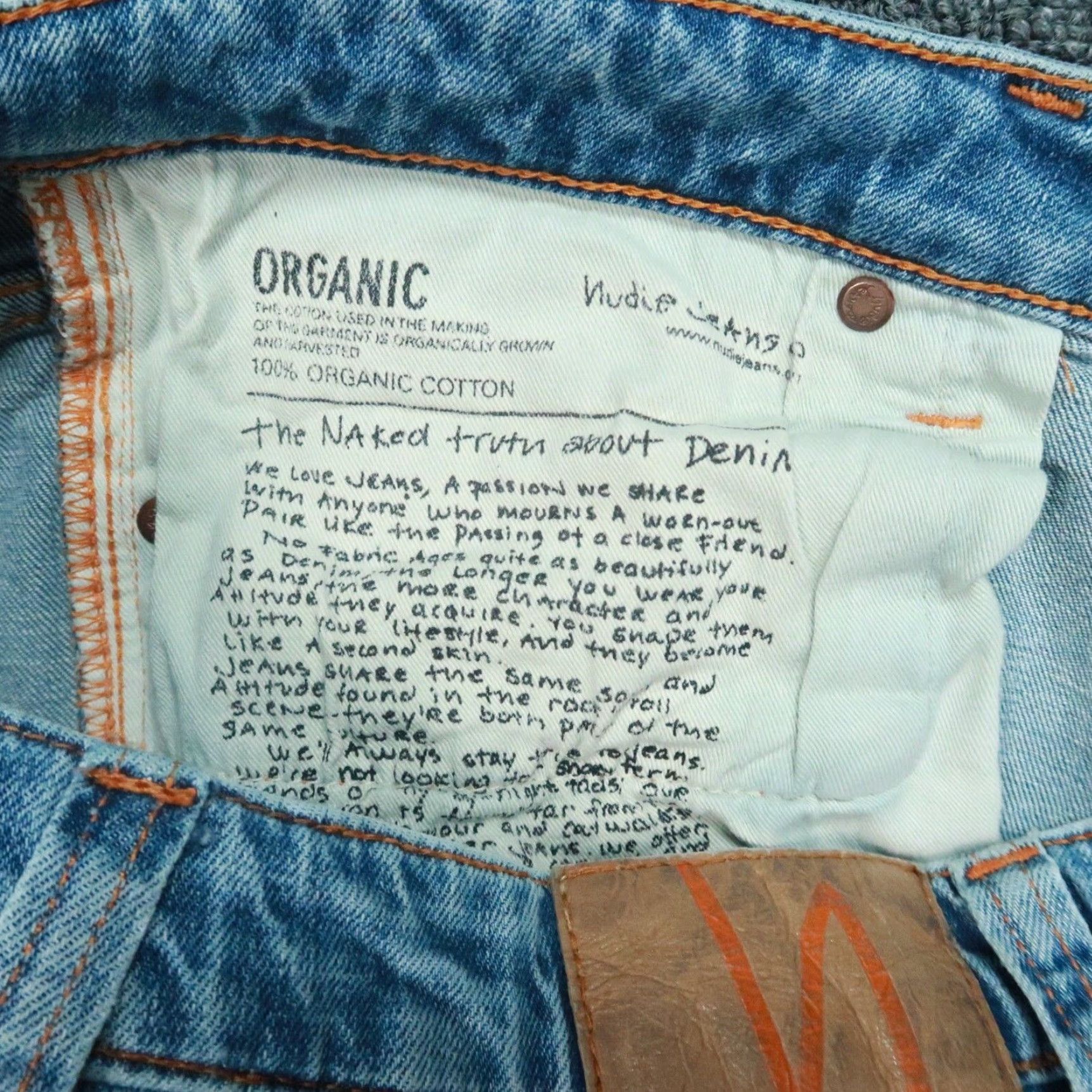 VINTAGE Nudie Jeans Men's Skinny Fit 32x32 Denim Blue Organic