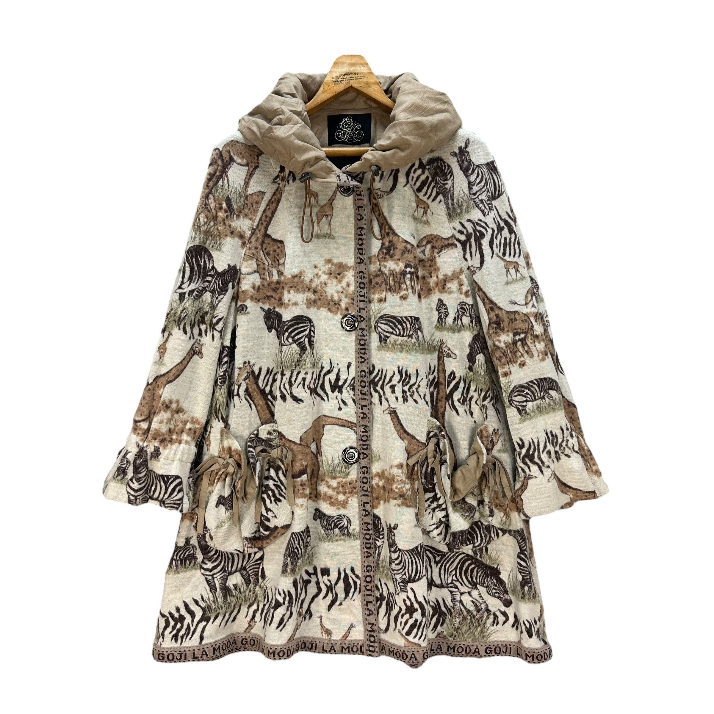 Japanese Brand GOJI LA MODA ANIMAL OVERPRINT LONG COAT JACKET #9003-47 Size XL / US 12-14 / IT 48-50 - 1 Thumbnail