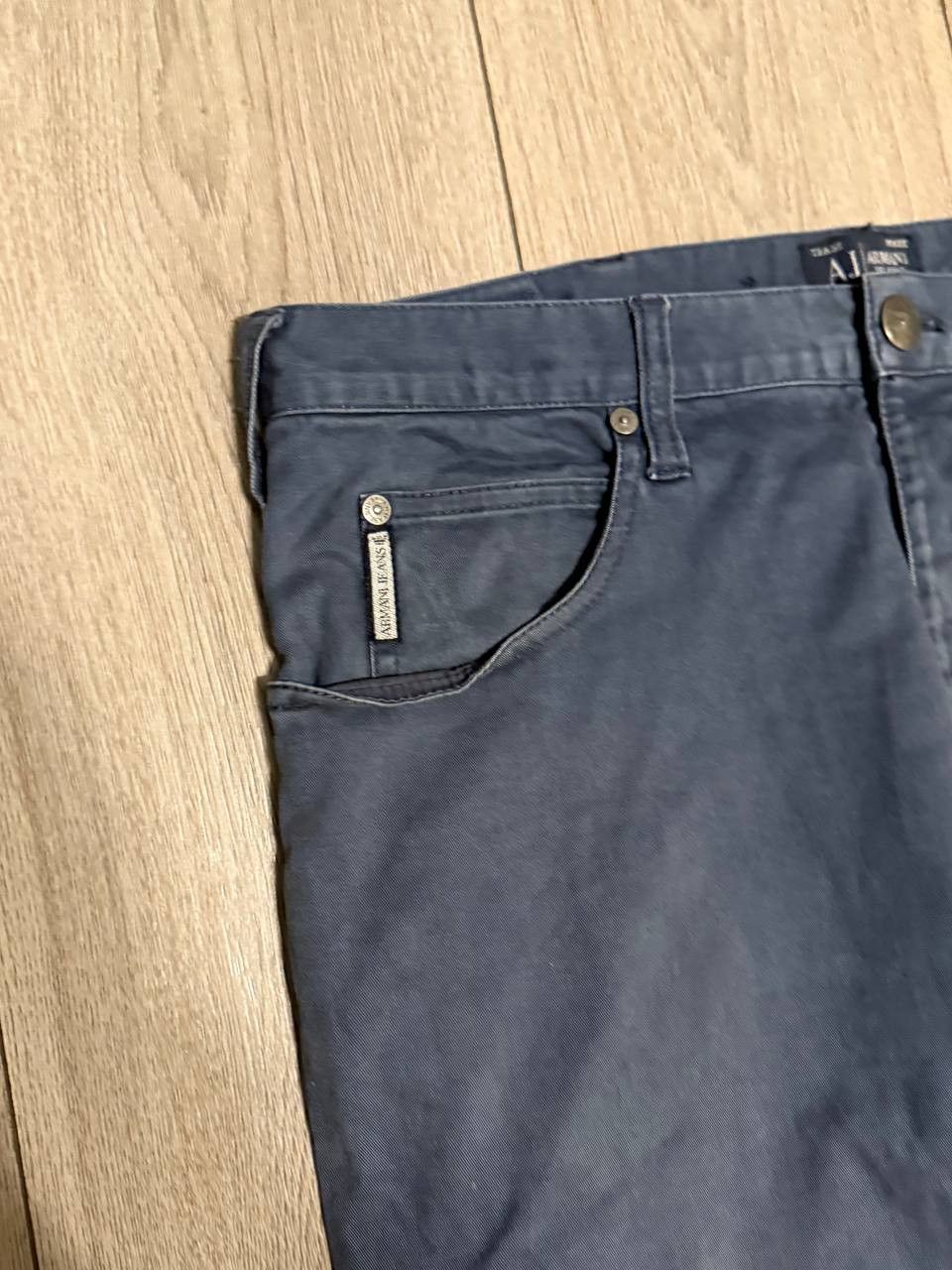 Armani Armani Jeans Mens Dress Pants 33x32 Blue Metal Logo Size US 33 - 2 Thumbnail