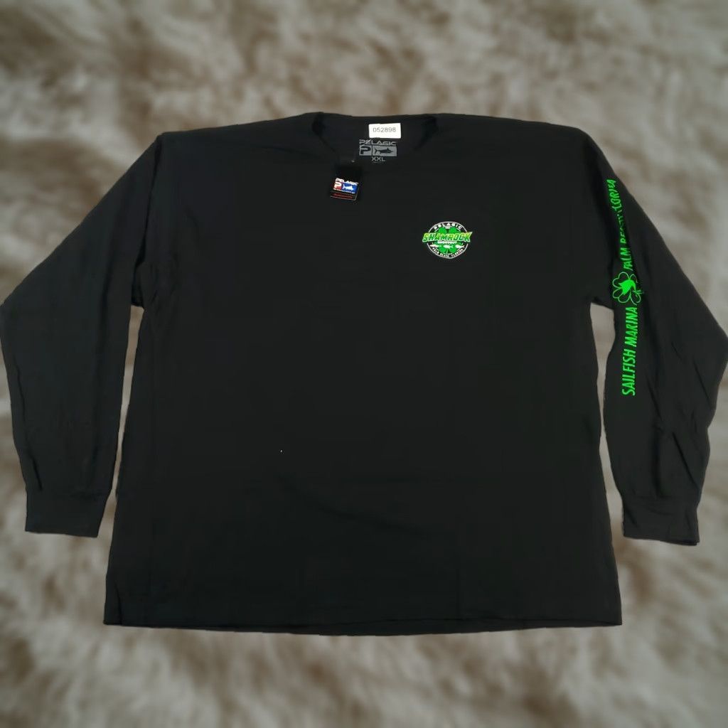 Vintage Pelagic T Shirt Mens Size 2XL Black Palm Beach Shamrock Graphic Long Sleeve Shirt Mens Classic Modern Sports American Size US XXL / EU 58 / 5 - 1 Thumbnail