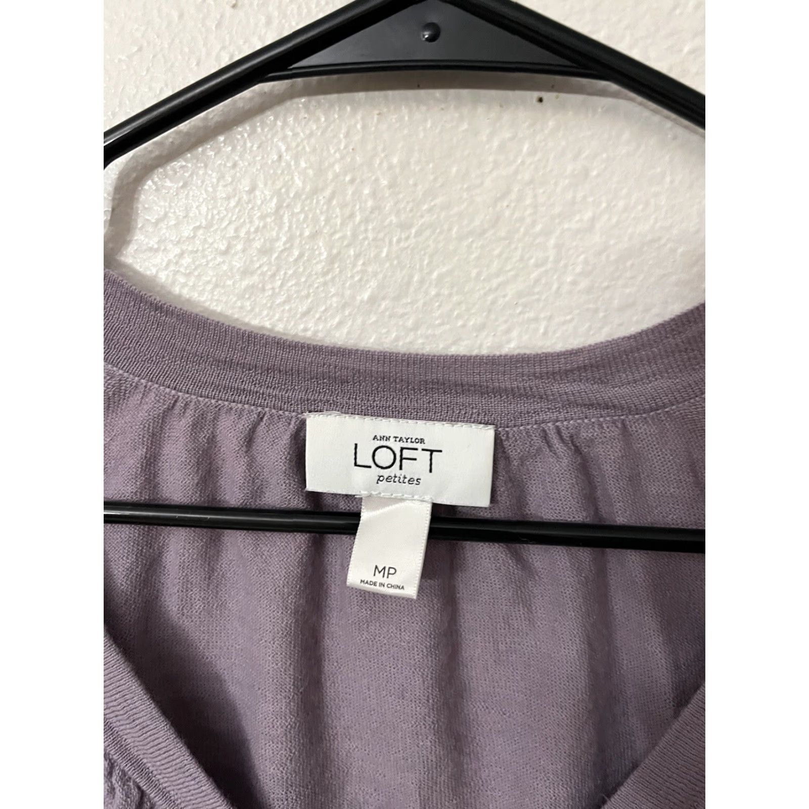 Loft LOFT Cardigan Sweater Women's Petite Purple 100% Cotton Long Sleeve Open Breathable Open Front Buttons Regular Size PM Dresses & Accessories? Size M / US 6-8 / IT 42-44 - 2 Thumbnail
