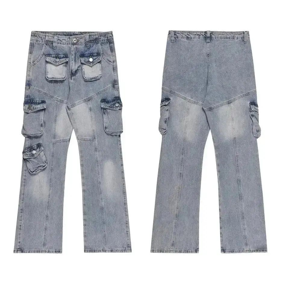 Japanese Brand Opium Cargo Baggy Flared Denim Jeans Size US 32 / EU 48 - 6 Thumbnail