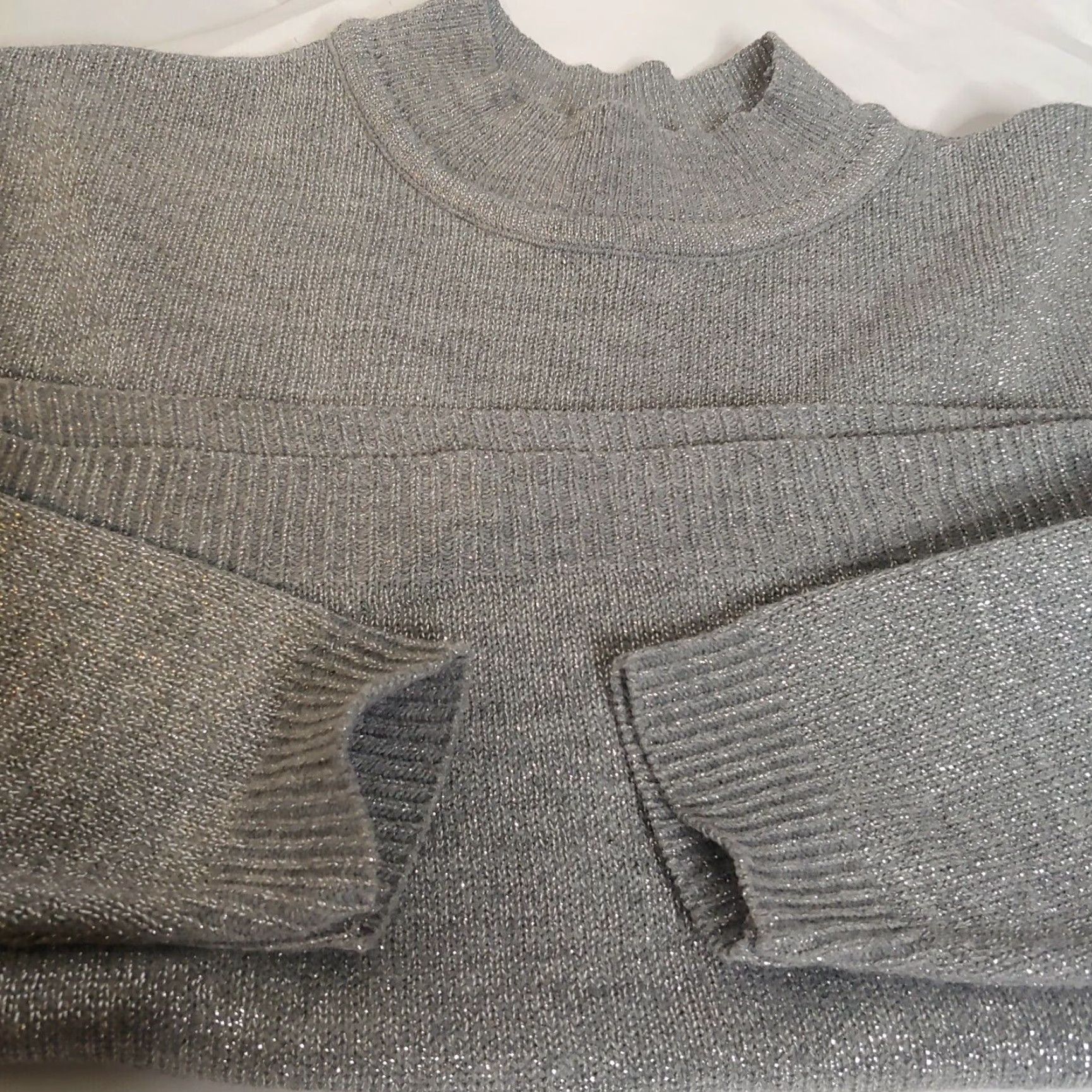Vintage VINTAGE Willow Ridge Sweater Women Large Sparkly Silver Glitter Sweater Party Size L / US 10 / IT 46 - 6 Thumbnail