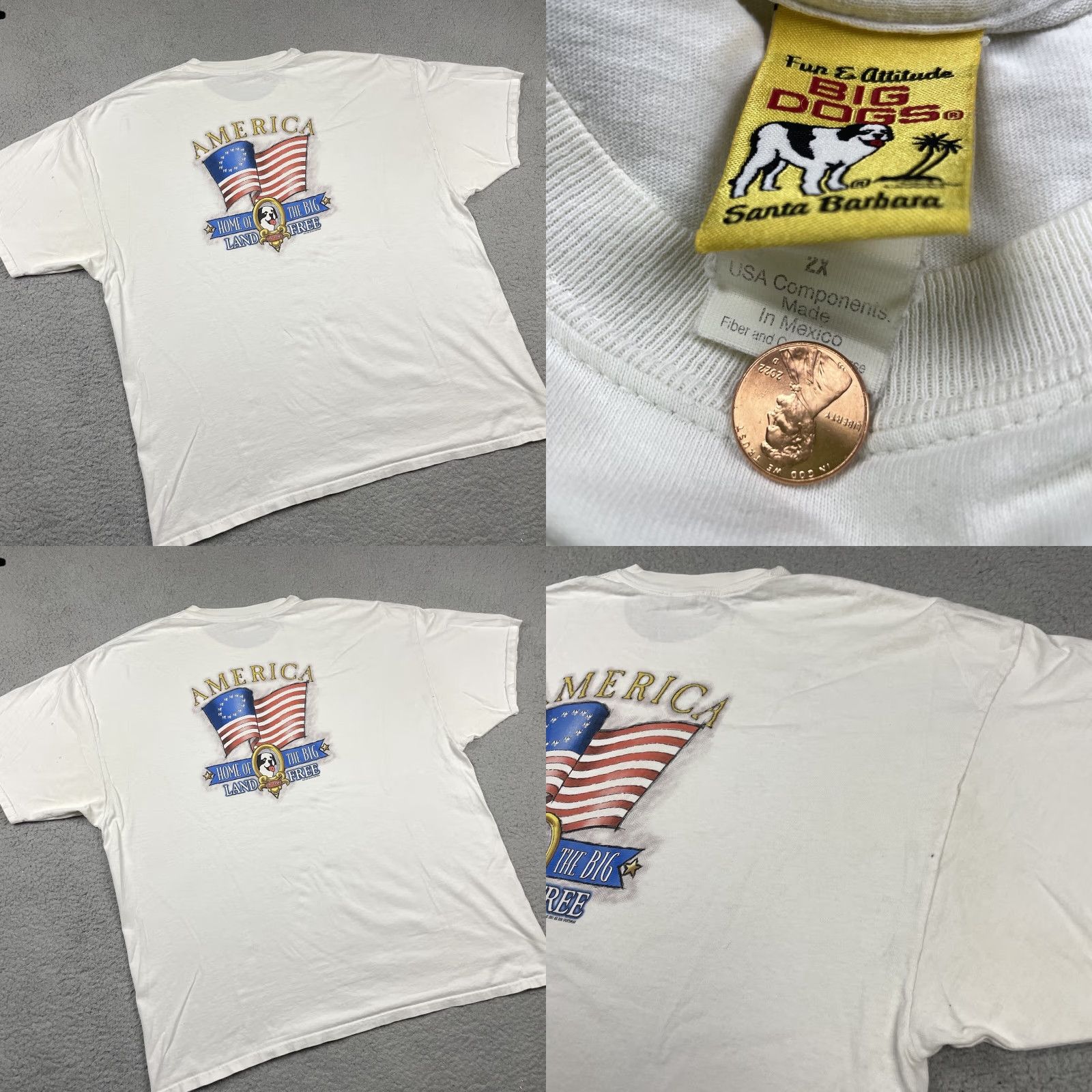 Big Dogs VTG Big Dogs T Shirt Home of The Big Parody 2001 XL White Unisex Adults Crew Neck Short Sleeve Graphic Print Dog 2000s Mens Womens Boys Girls Size US XL / EU 56 / 4 - 10 Thumbnail