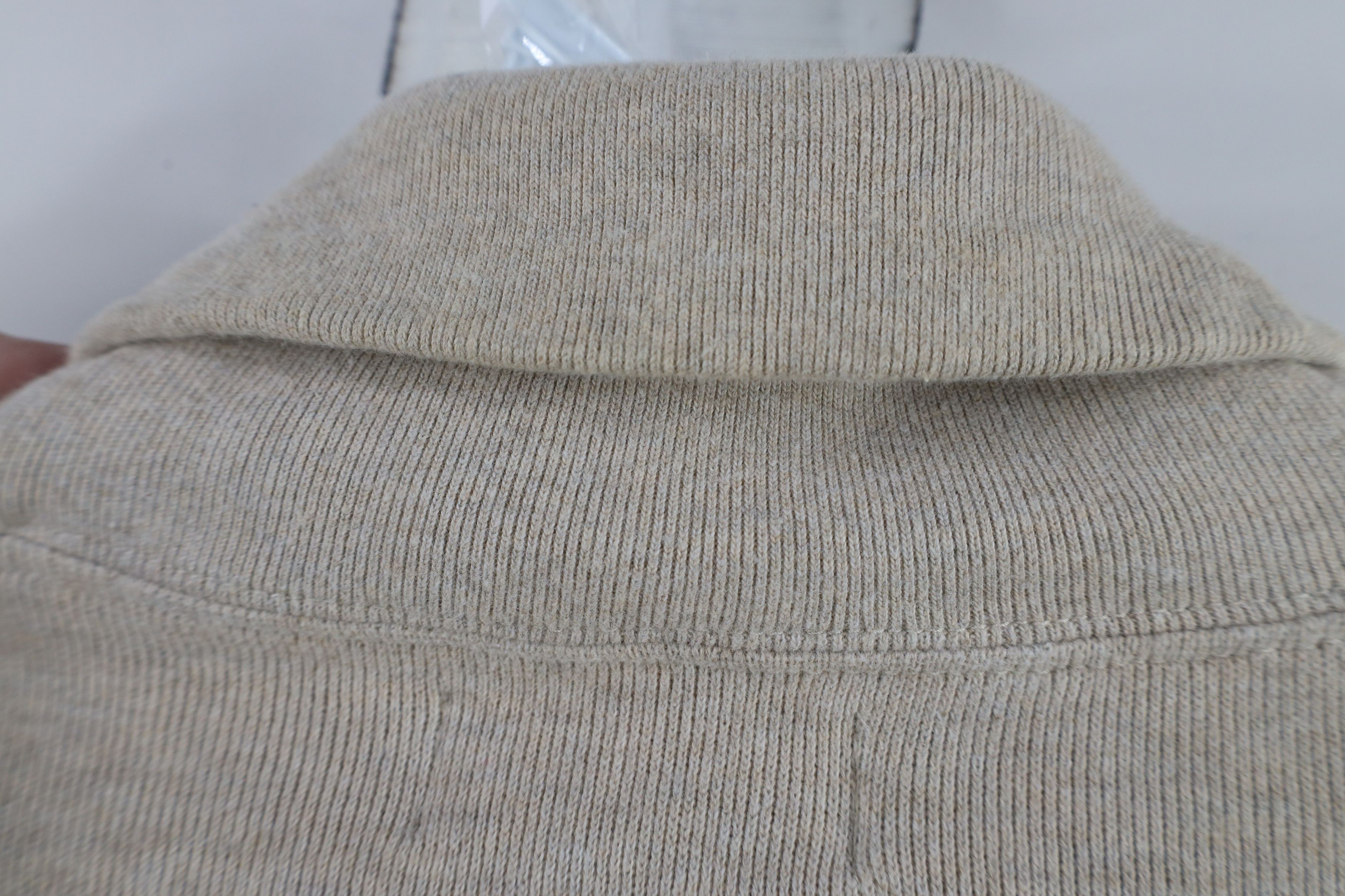 Ralph Lauren × Vintage Vintage 90s Ralph Lauren Knit Shawl Sweater Oatmeal Brown Size US L / EU 52-54 / 3 - 8 Thumbnail