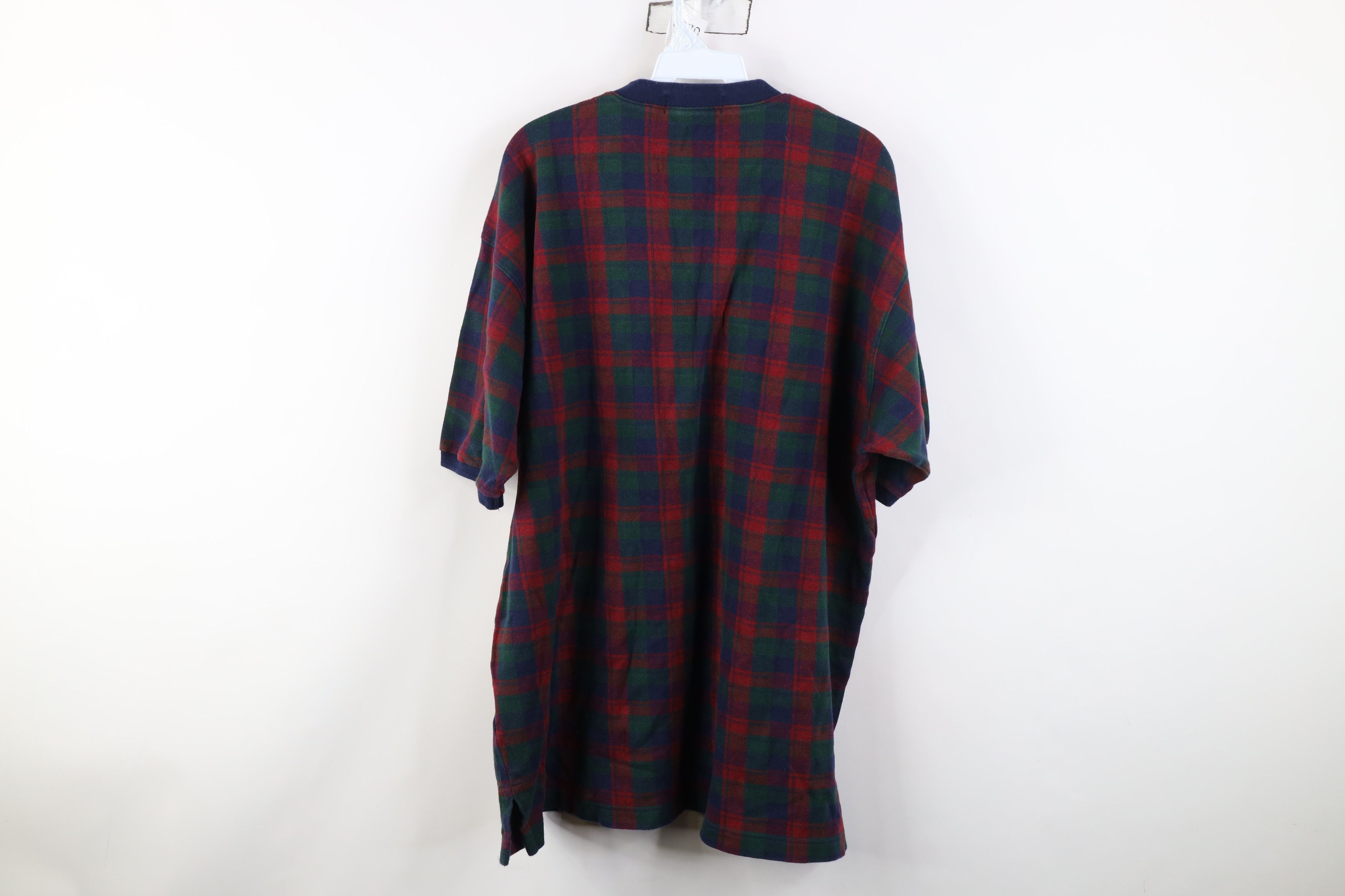 Vintage Vintage 90s Streetwear Flannel Henley T-Shirt Plaid Cotton Size US L / EU 52-54 / 3 - 9 Thumbnail