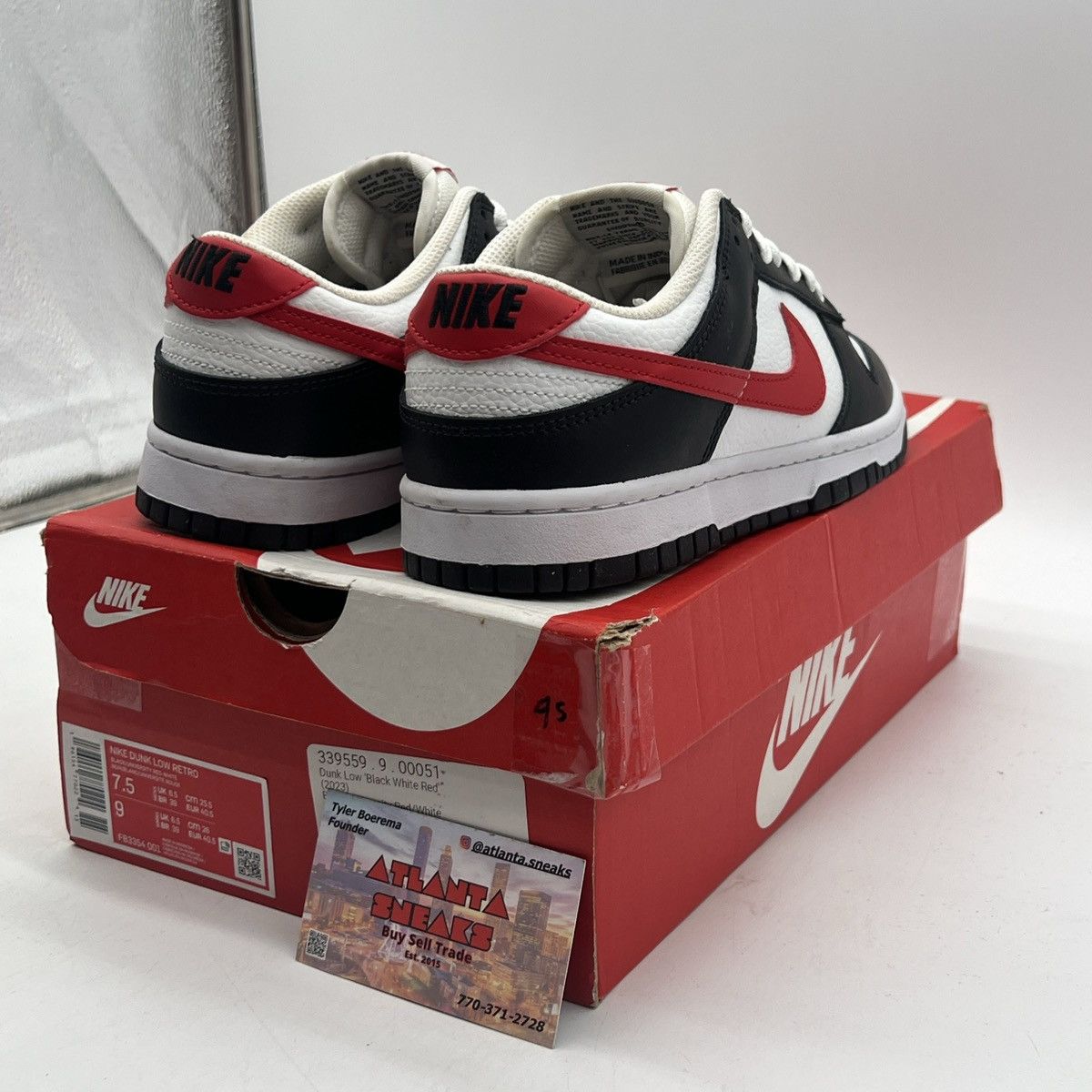 Nike Nike dunk low black white red Size US 7.5 / EU 40-41 - 5 Thumbnail