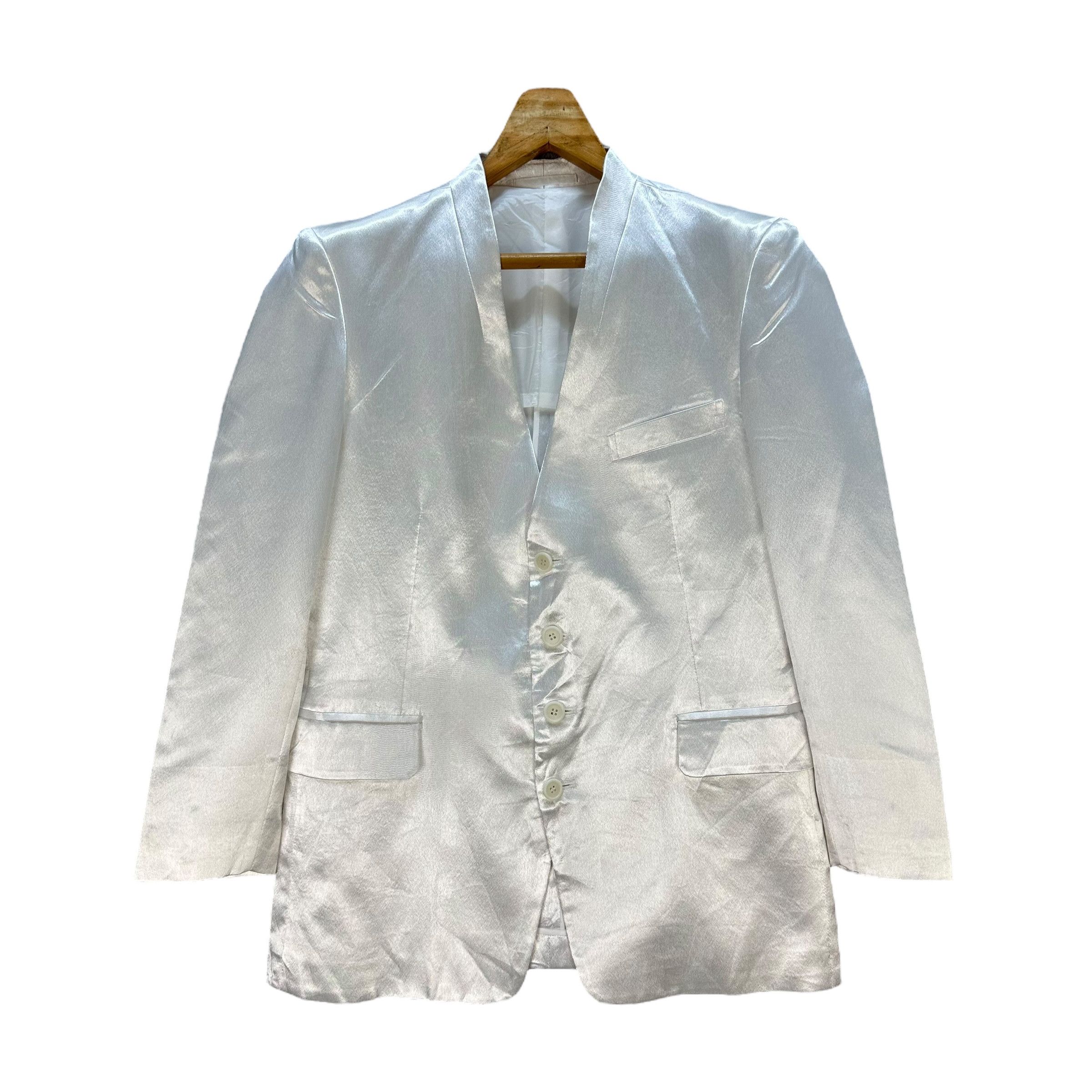 Japanese Brand HARAJUKU ZENMALL Shiny White Blazer Suit Jacket #A44-1006 Size 40R - 1 Thumbnail