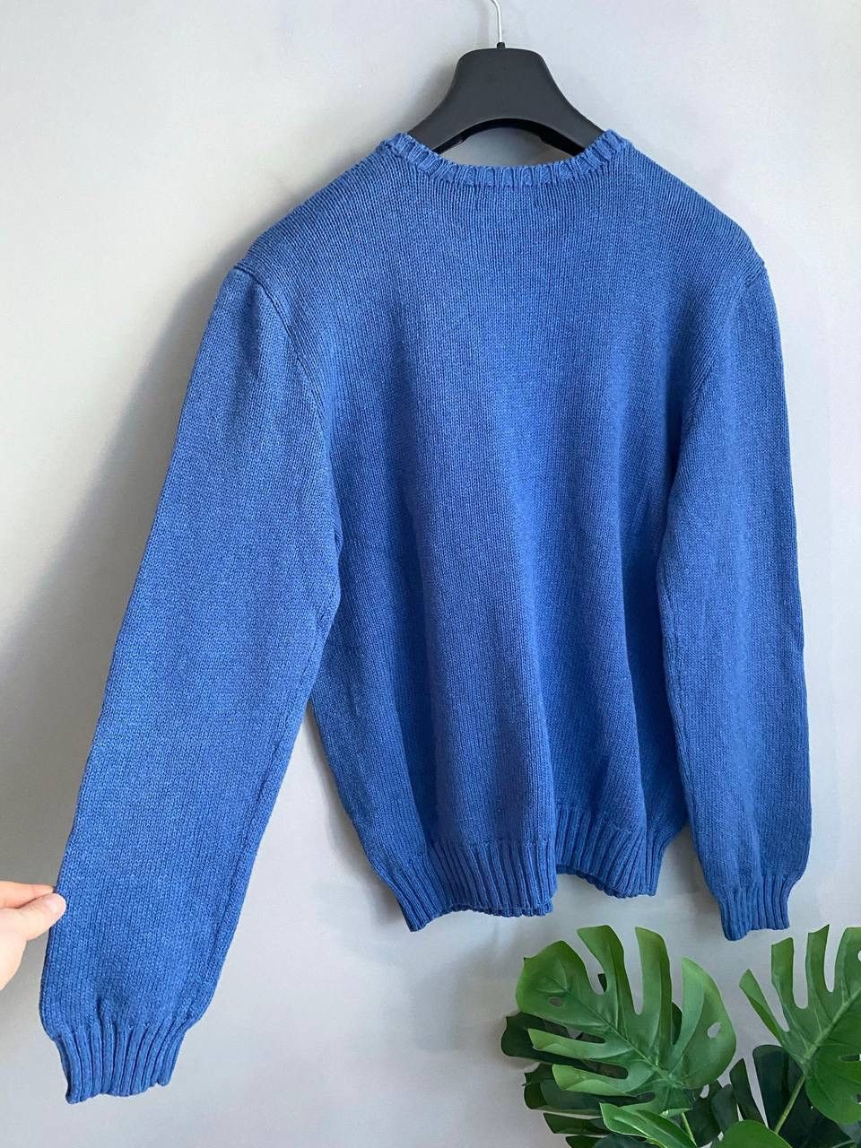 Polo Ralph Lauren Polo Ralph Lauren Men's Crew Neck Blue Knit Cotton Sweater L Size US L / EU 52-54 / 3 - 13 Thumbnail