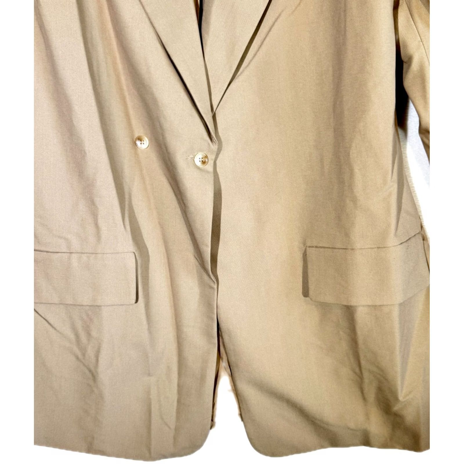 Cider Cider Blazer Jacket S Beige Women’s Polyester Tweed Notch Lapel Machine Wash Size S / US 4 / IT 40 - 3 Thumbnail