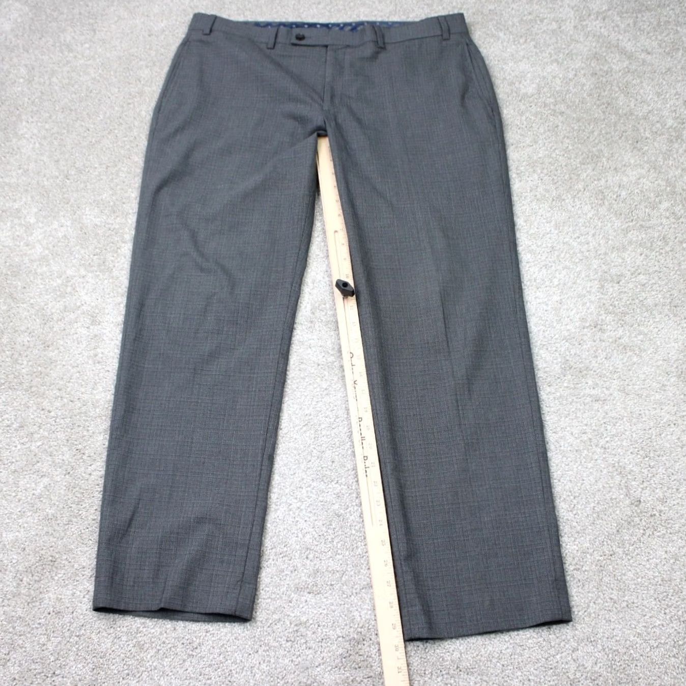 Ralph Lauren LAUREN Ralph Lauren Pants Mens 36x30 Gray Check Flat Front Poly/Viscose Stretch Dress Pants Size US 36 / EU 52 - 2 Thumbnail