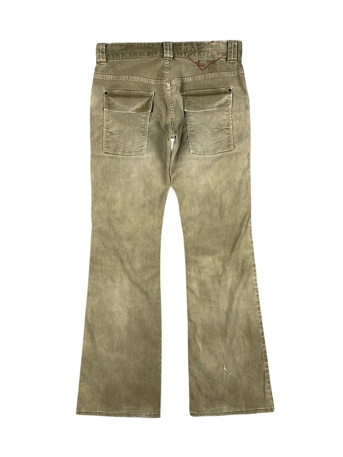 If Six Was Nine × Japanese Brand × Le Grande Bleu (L.G.B.) Kunna 🇯🇵 Sample Distressed Flare Corduroy Bush Pants Size US 32 / EU 48 - 2 Thumbnail