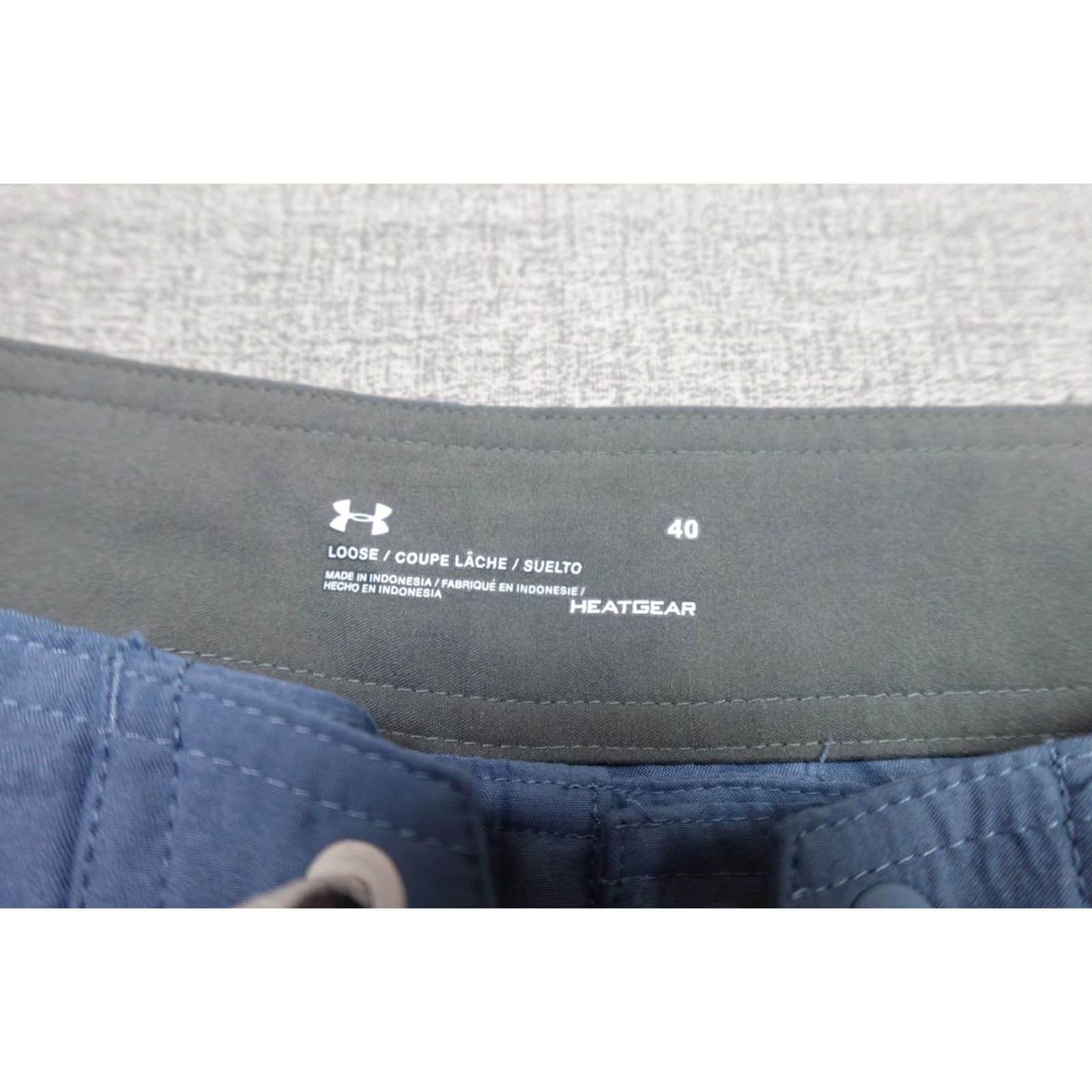 Under Armour Under Armour Board Shorts Mens 40 Blue HeatGear Quick Dry Swim Trunks CAMO, Drawstring, Pockets, 1 Zip Pocket, Loose Fit Size US 40 / EU 56 - 2 Thumbnail