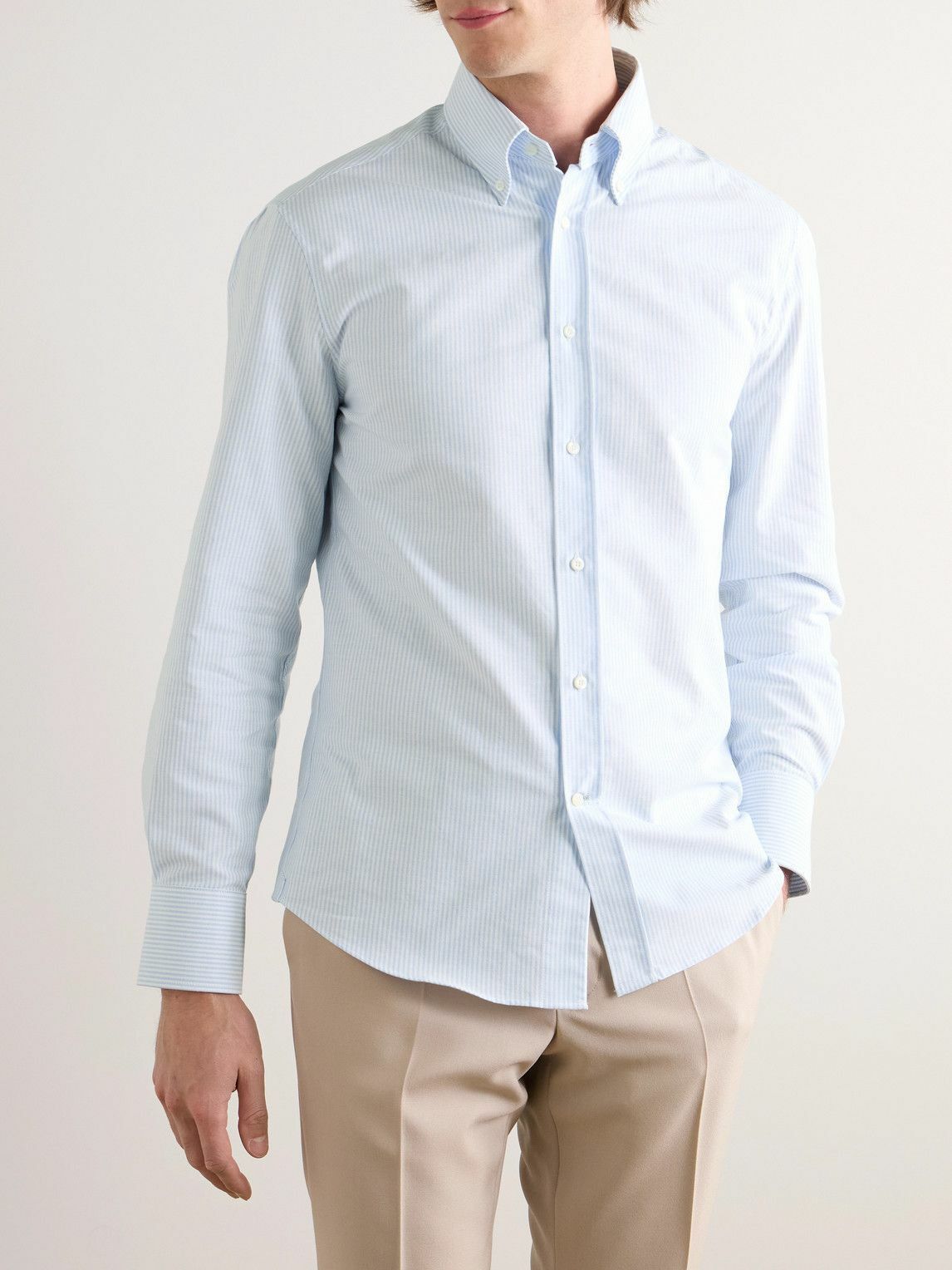 Brunello Cucinelli o1gr1nt0525 Striped Button up Shirt in Blue Size ONE SIZE - 3 Thumbnail