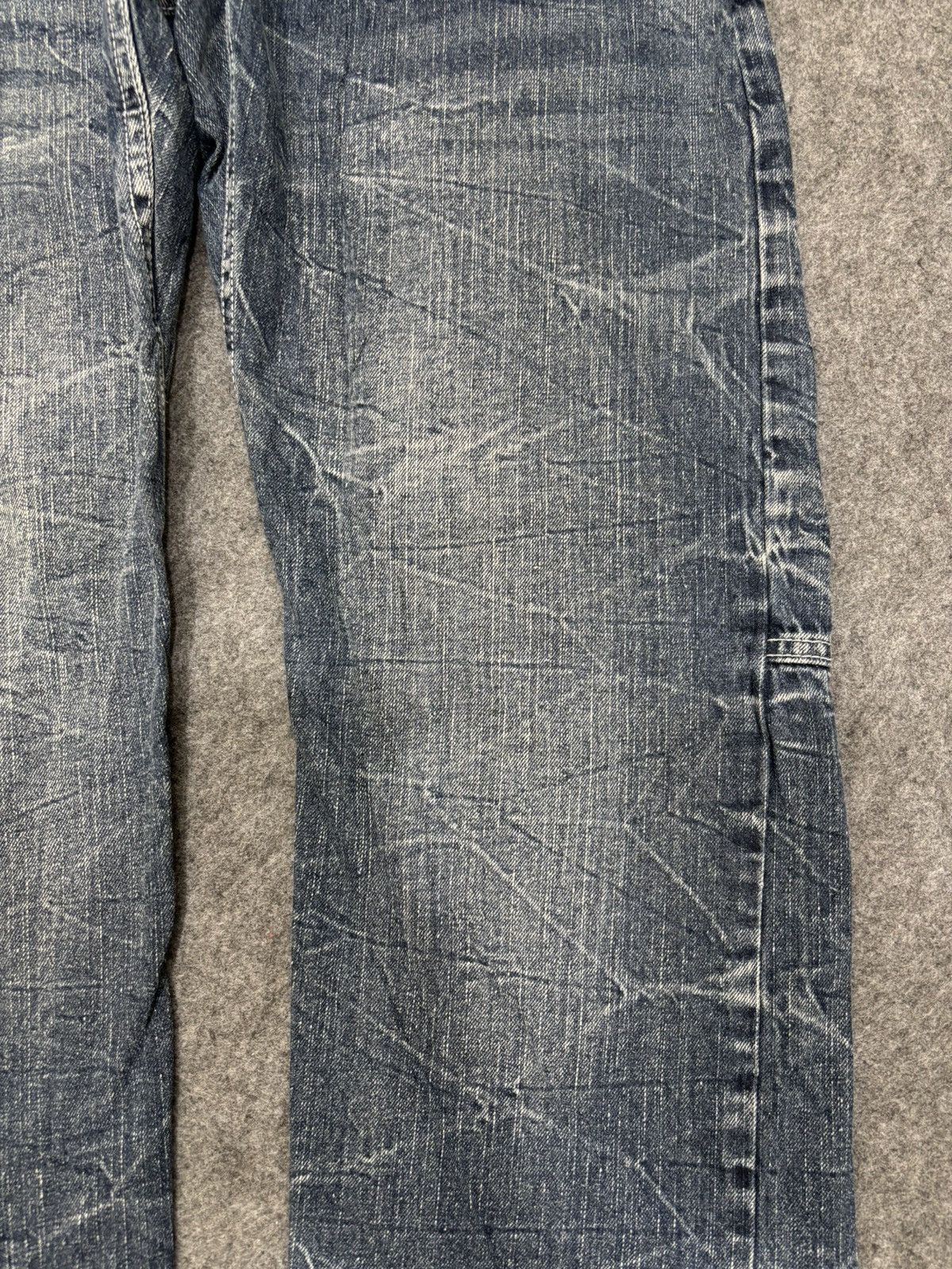 Japanese Brand 💥Double Waist💥Dominate Zipper Twisted Fades Denim F649 Size US 33 - 6 Thumbnail