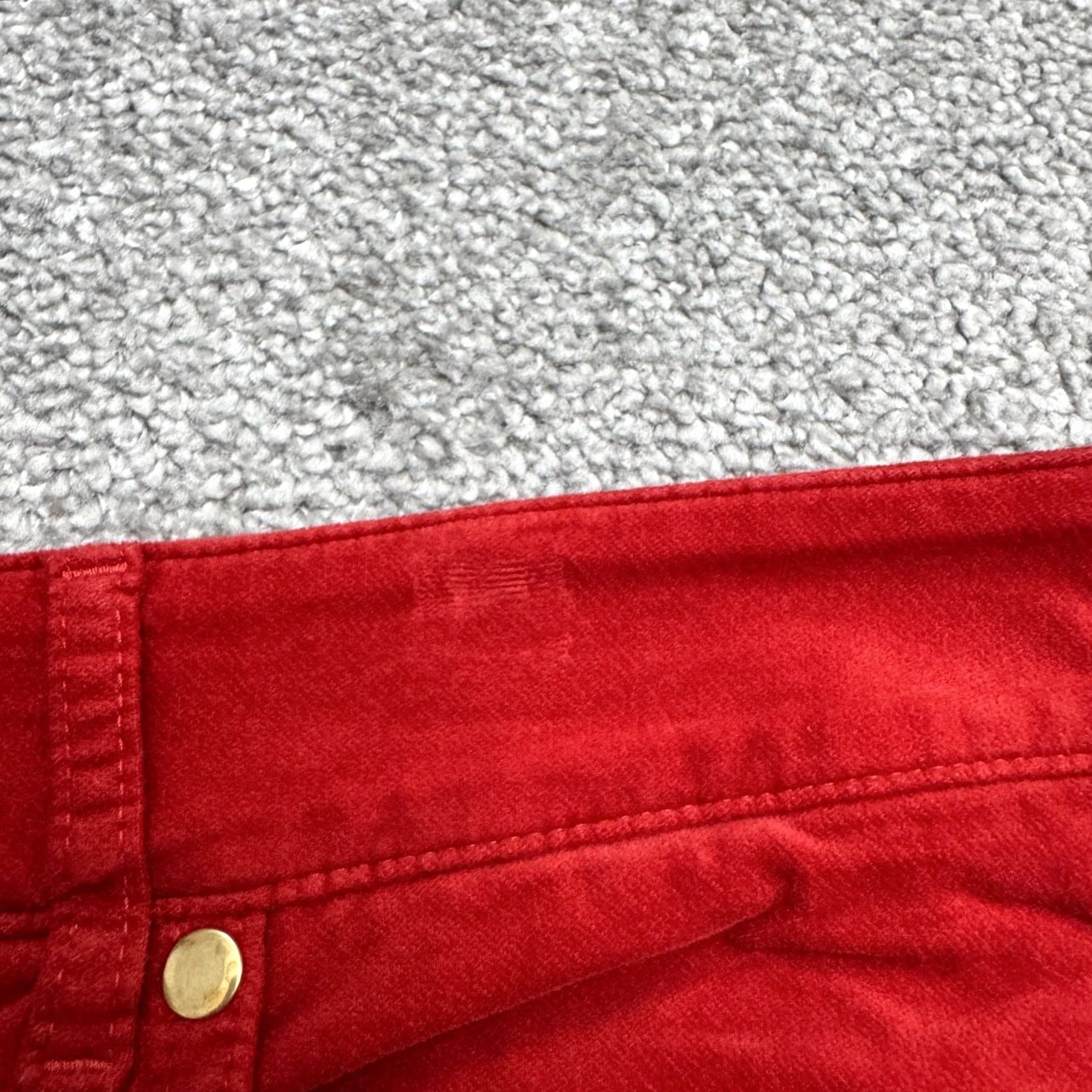 Madewell J. McLaughlin Velveteen Straight Leg Pants Womens 12 Red High Rise Stretch 34x30 Size 42" / US 20 - 4 Thumbnail