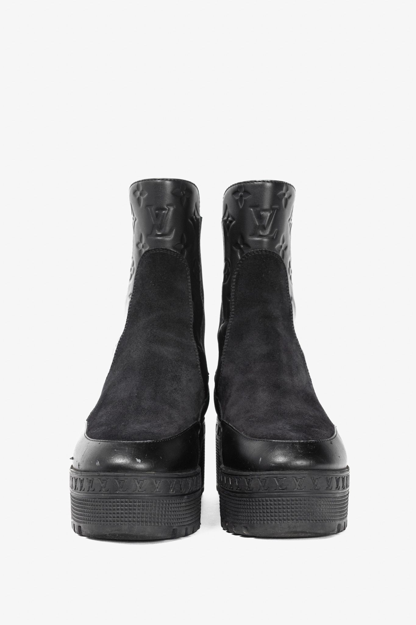 Louis Vuitton Louis Vuitton Laureate Suede/Monogram-Leather Platform Boot Size US 7 / IT 37 - 2 Thumbnail