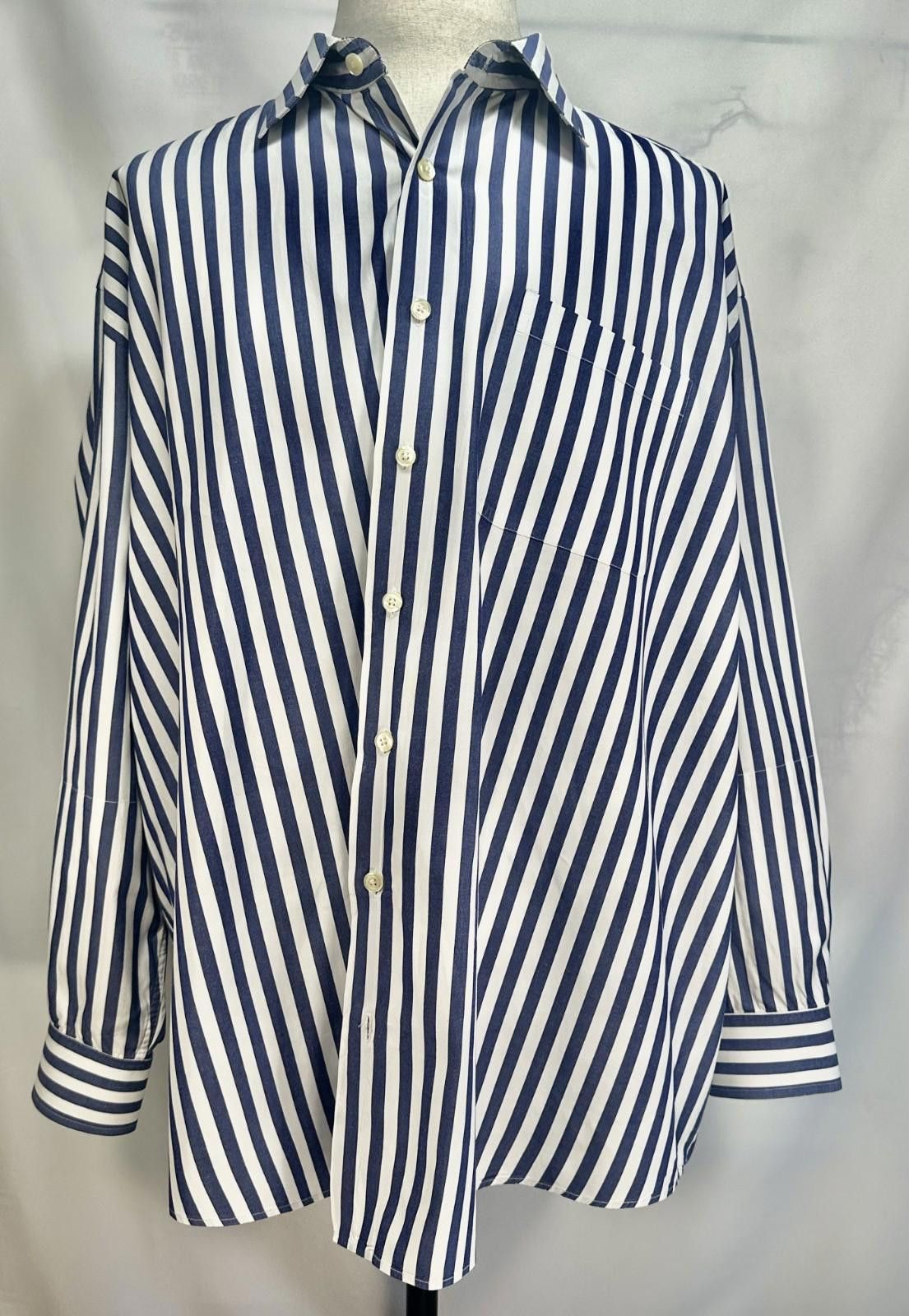 Monet Mine Striped 100% Cotton Large Button Down Shirt Blue 3XB Size US XXL / EU 58 / 5 - 1 Thumbnail