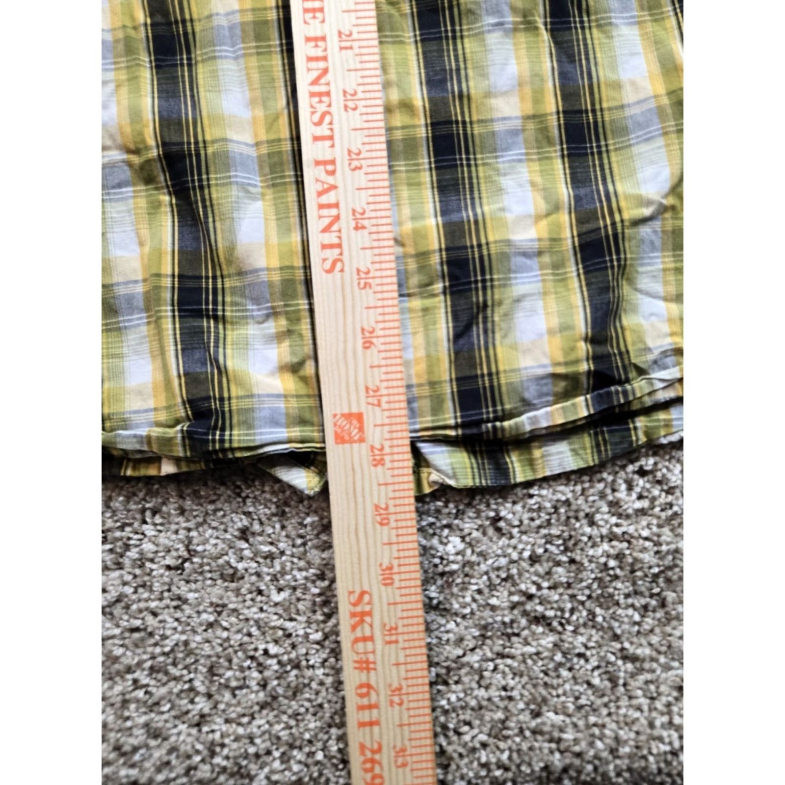 Prana prAna Shirt Large Mens Yellow Plaid Short Sleeve Cotton Pocket Front Button Up Size US L / EU 52-54 / 3 - 7 Thumbnail