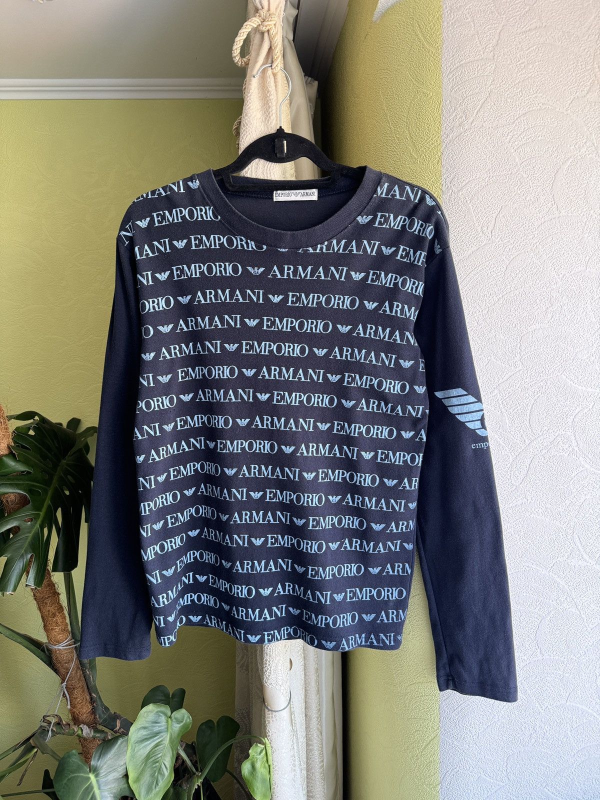 Emporio Armani Vintage Y2K Emporio Armani Monogram Big Logo Longsleeve Tee Size US L / EU 52-54 / 3 - 2 Thumbnail