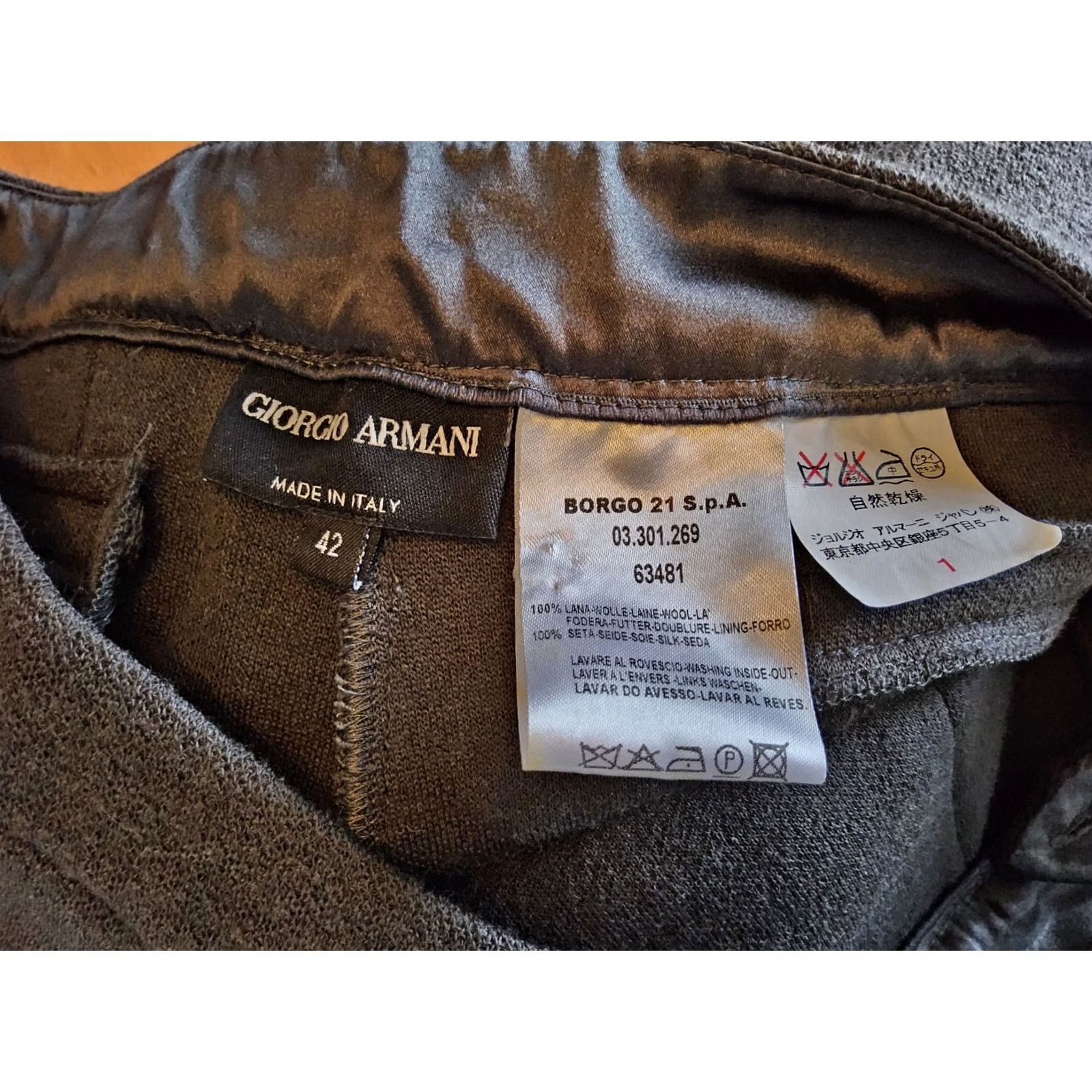 Armani Giorgio Armani Women's Dress Pants Grey Wool Size 42 Regular 29" Waist 30" Inseam N/A Size 28" / US 6 / IT 42 - 4 Thumbnail