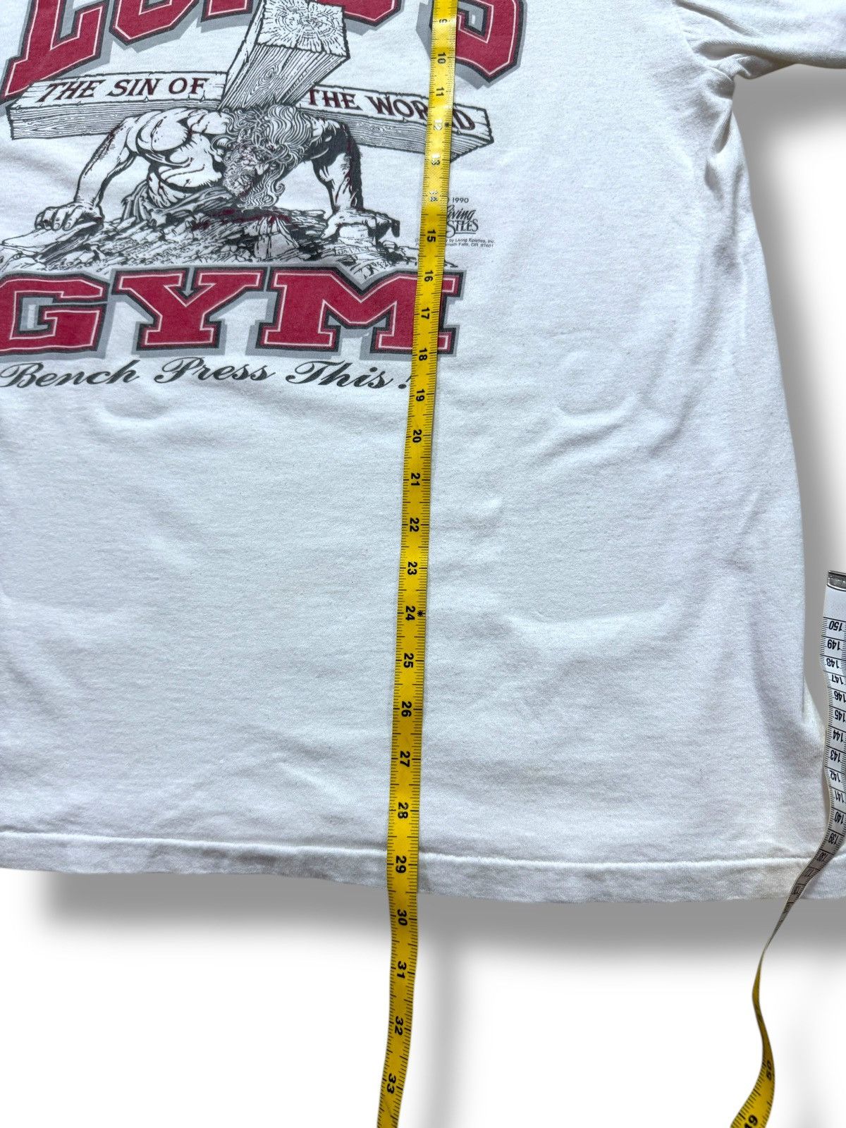Vintage *RARE* VINTAGE 1990 90s LORD’S GYM GOD BODYBUILDING T-SHIRT Size US XL / EU 56 / 4 - 6 Thumbnail