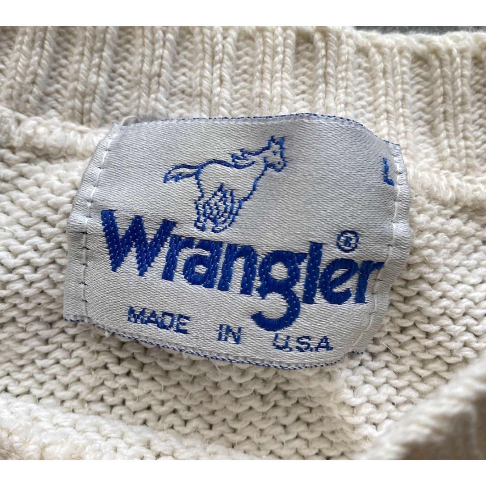 Wrangler VINTAGE Wrangler Womens Sweater L Ivory USA Pullover Long Sleeve Made In USA Size L / US 10 / IT 46 - 2 Thumbnail