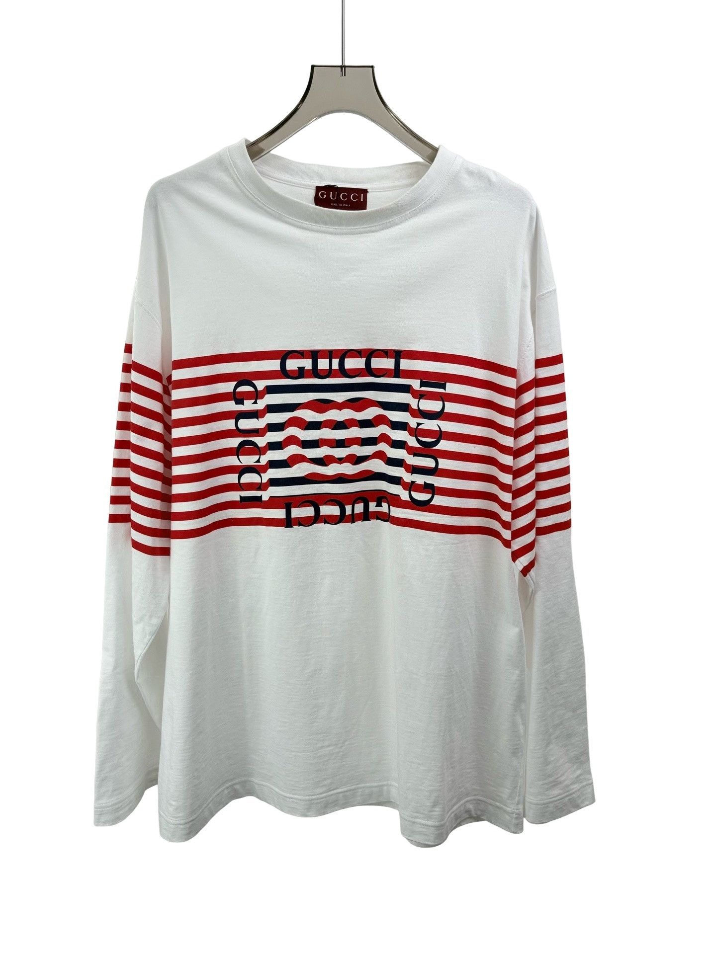 Gucci Gucci Striped Logo Long Sleeve T-Shirt 3XL Size US XXL / EU 58 / 5 - 1 Thumbnail