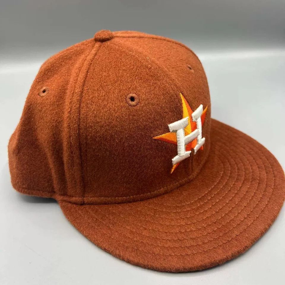 New Era Houston Astros Hat Men 7 1/4 59Fifty New Era MLB Fitted Wool Size ONE SIZE - 5 Thumbnail