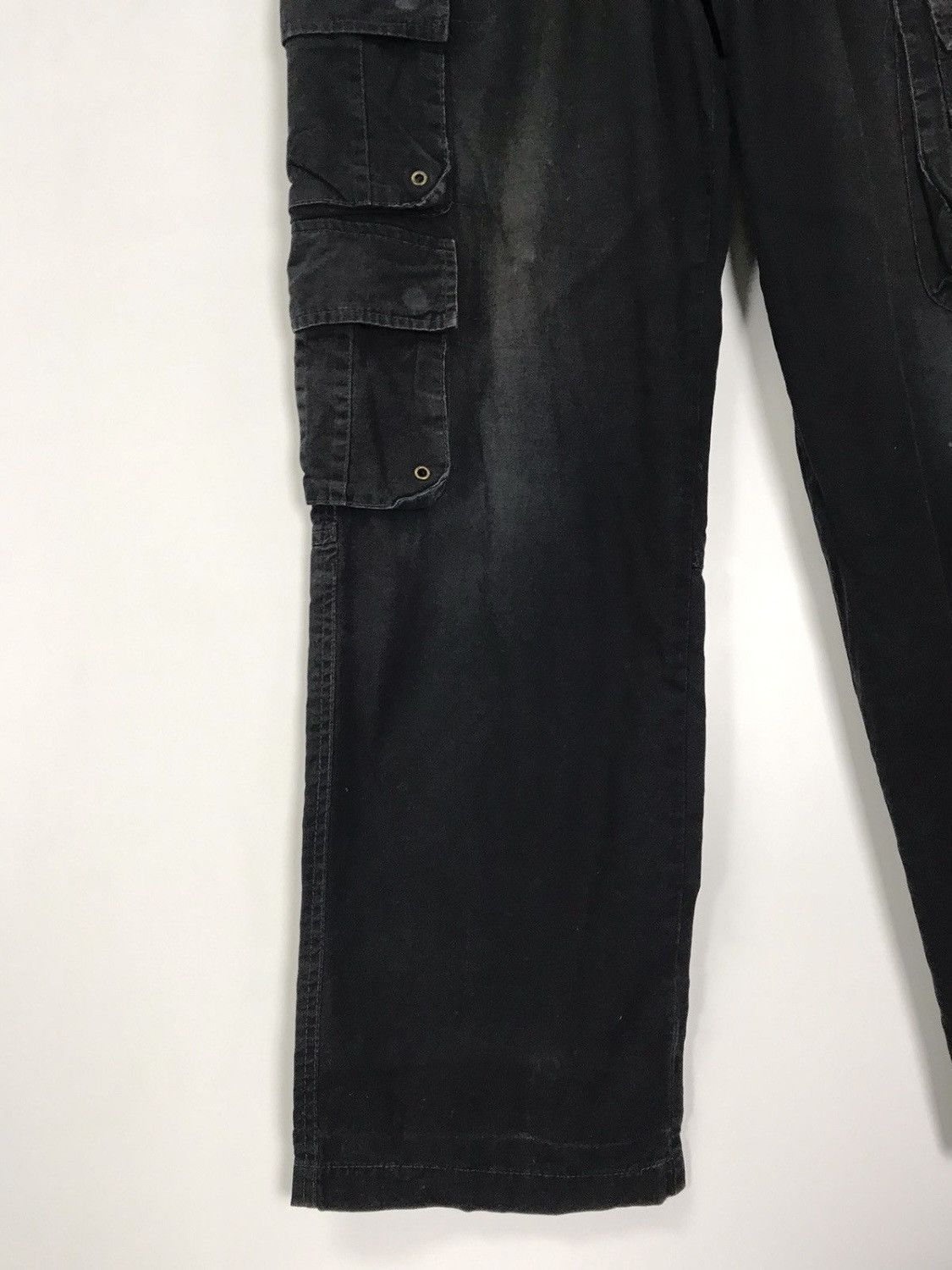 Japanese Brand × Vintage Vintage Japanese Faded Black Cotton Cargo Pants 28x29 Size US 28 / EU 44 - 5 Thumbnail