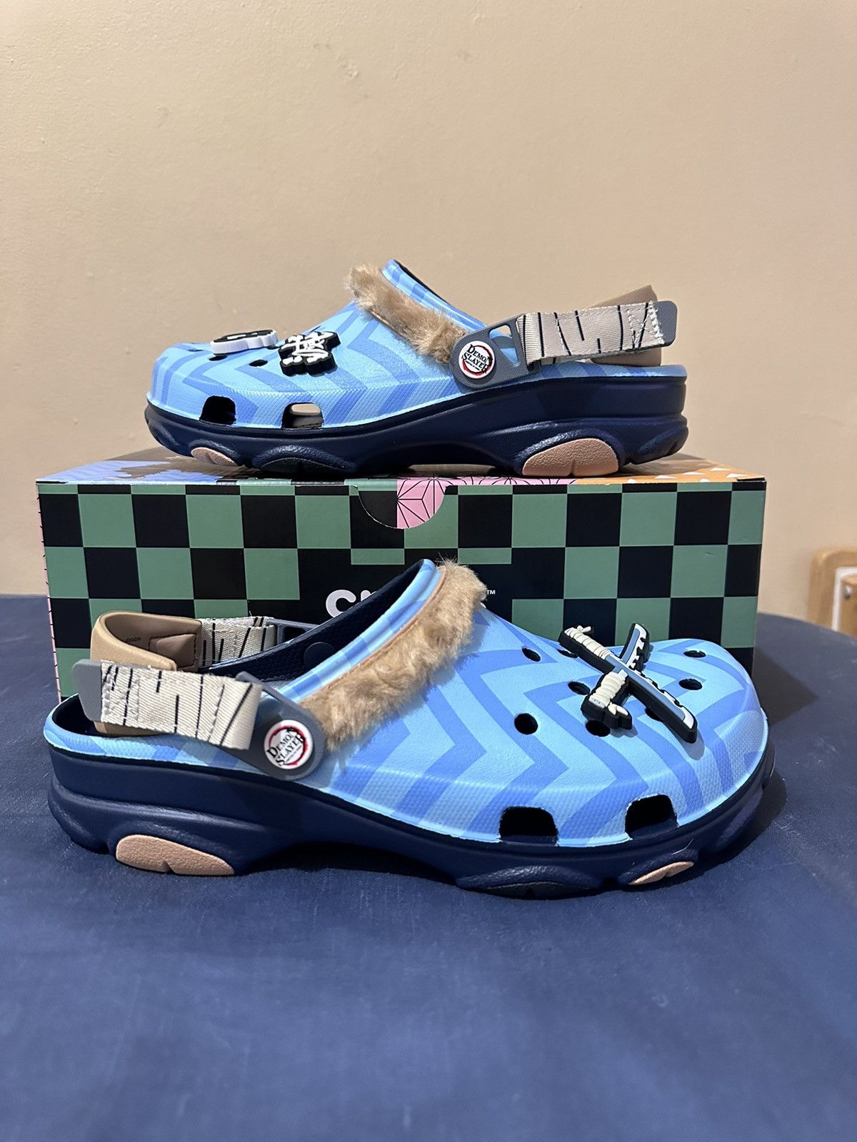 image of Demon Slayer X All-Terrain Clog ‘Inosuke’ Shoes in Blue/Navy, Men's (Size 8)