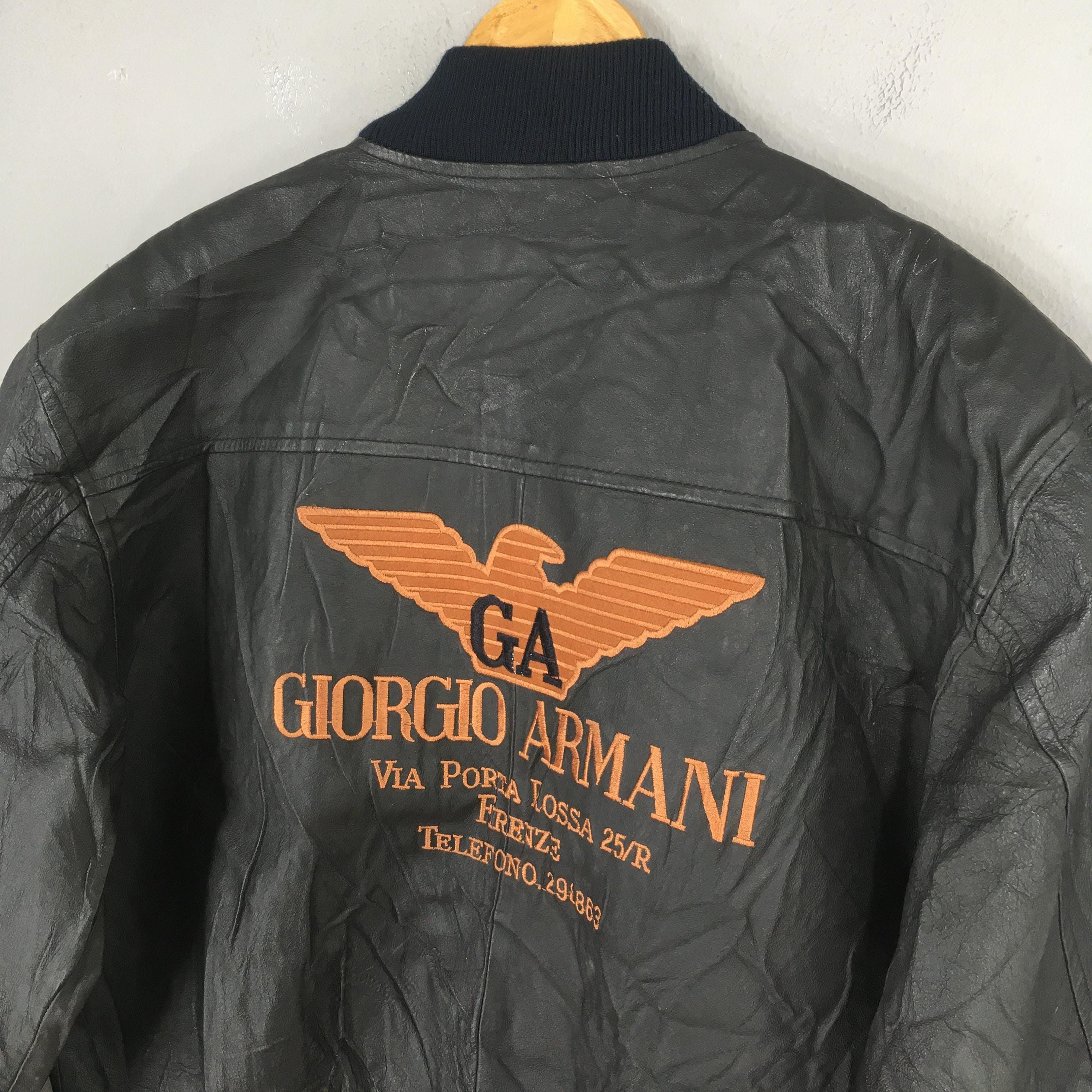 Armani 1990's GA Giorgio Armani Jeans Leather Black Jacket Large Size US L / EU 52-54 / 3 - 9 Thumbnail