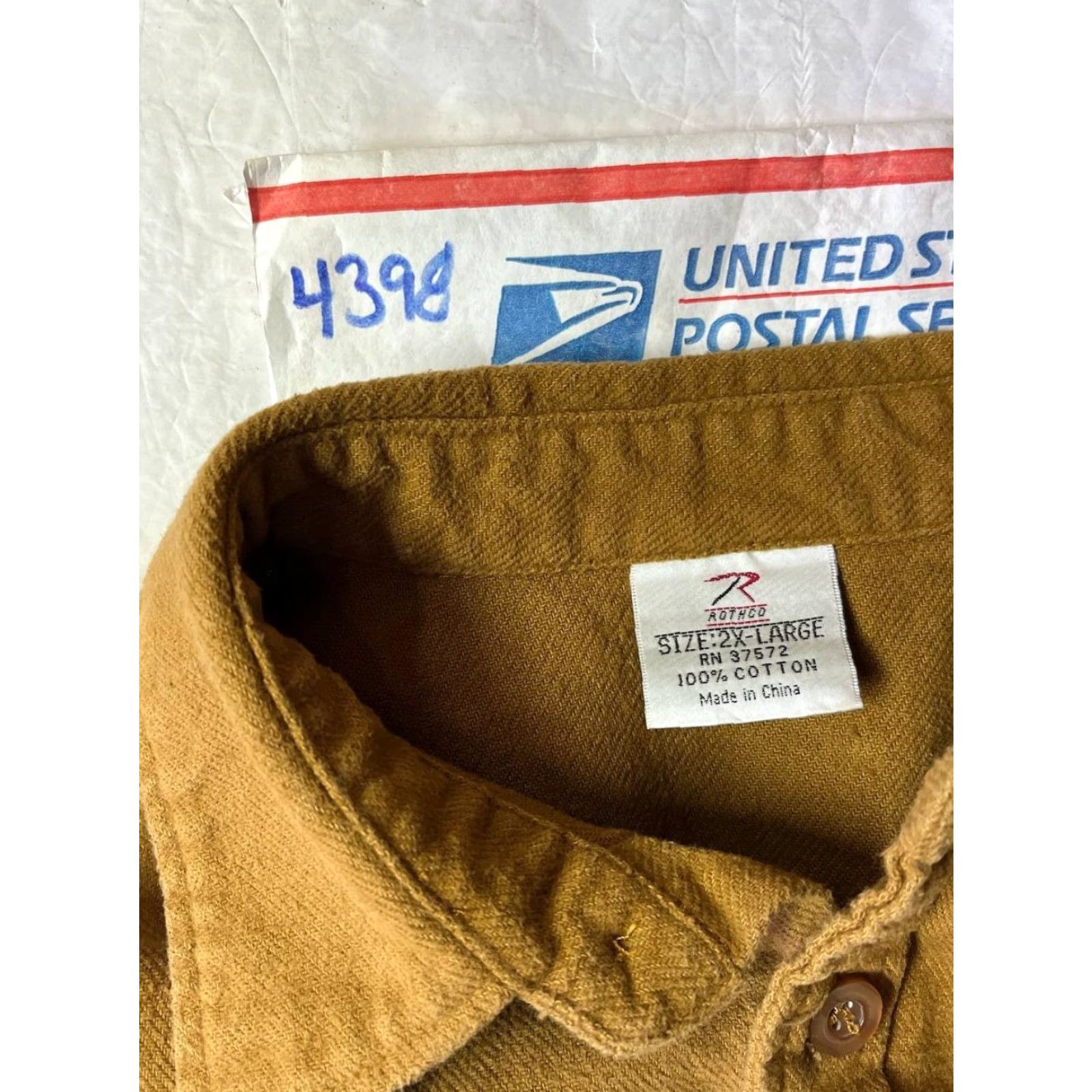 Rothco Rothco Shirt Mens 2XL Brown Button-Up Long Sleeve Outdoor Camping Casual Size US XXL / EU 58 / 5 - 8 Thumbnail