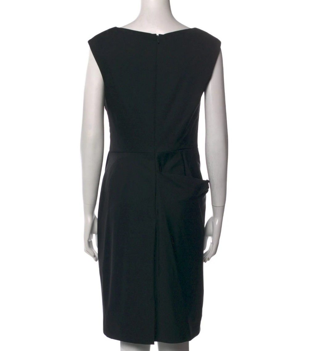 Lela Rose 100% Silk Lined Wool Blend Sheath V-Neck Ruched Dress Size M / US 6-8 / IT 42-44 - 7 Thumbnail
