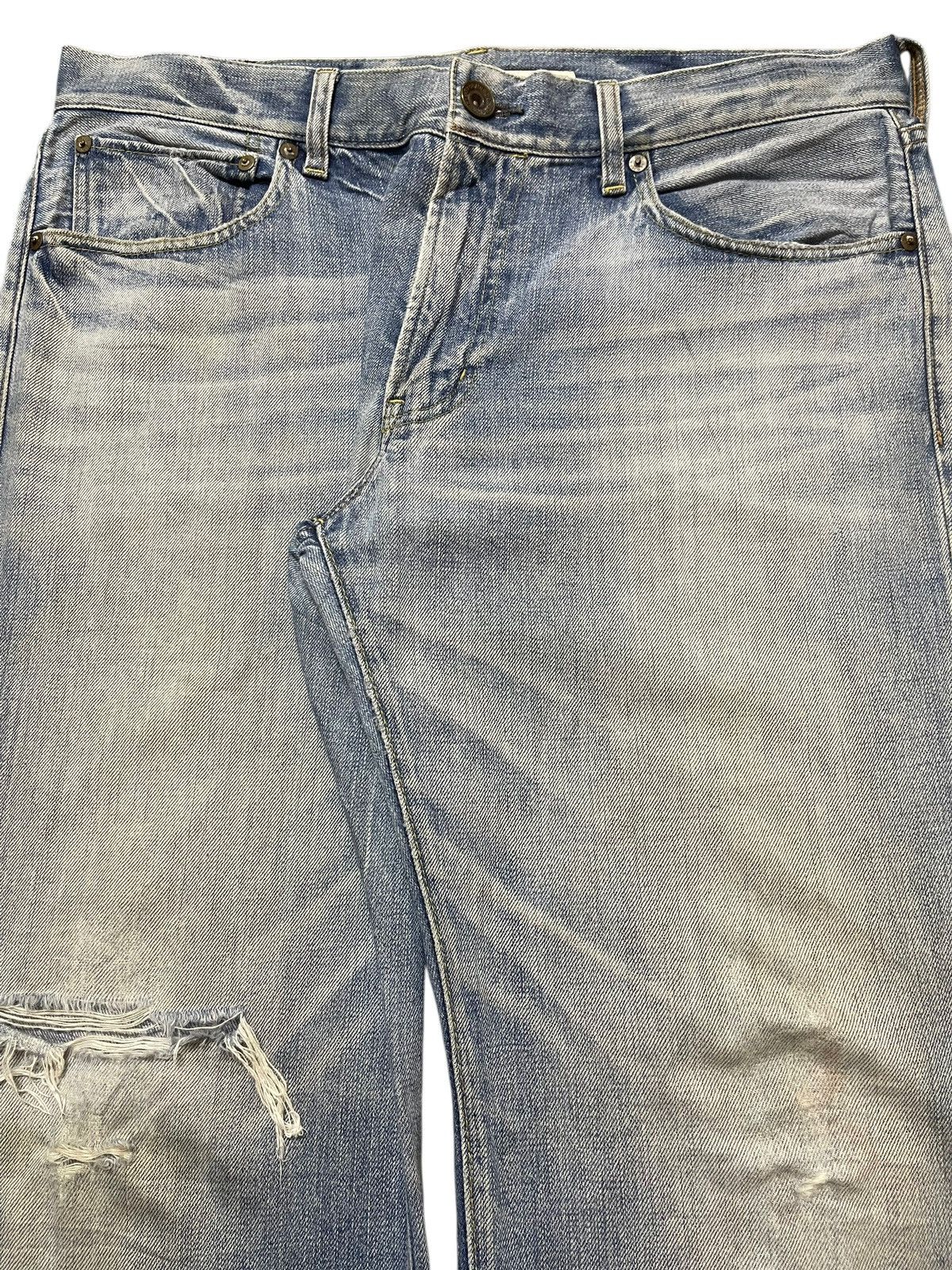 In The Attic Vintage Japanese Brand Mud Faded Wash Distress Baggy Jeans Size US 36 / EU 52 - 4 Thumbnail