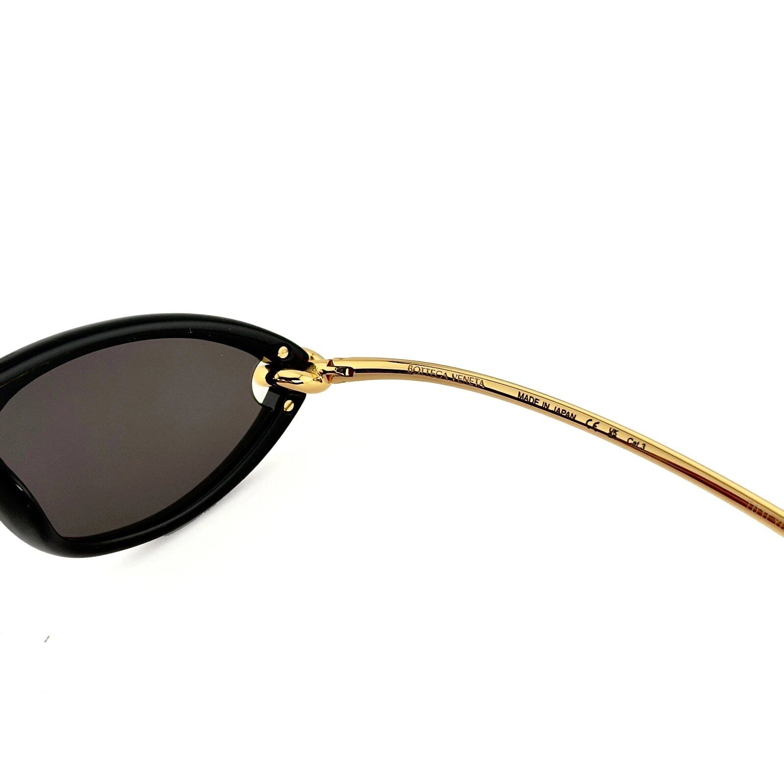 Bottega Veneta BOTTEGA VENETA KNOT Cat BV1390S Gold Black Narrow 1390 001 Size ONE SIZE - 9 Thumbnail