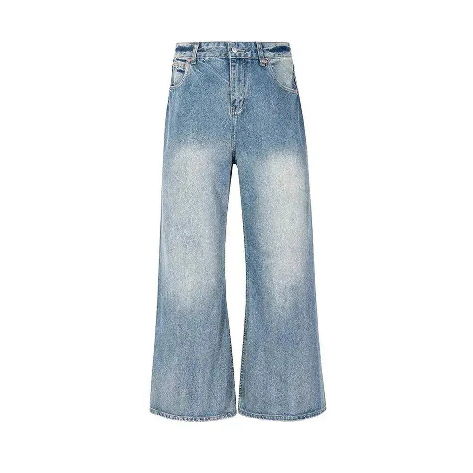 Japanese Brand Hip hop pattern washed jeans trousers straight baggy style Size US 34 / EU 50 - 2 Thumbnail