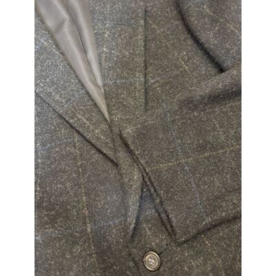 Farah Luxury Charcoal Gray Windowpane Wool Sport Coat Blazer Class Size 40R - 14 Thumbnail