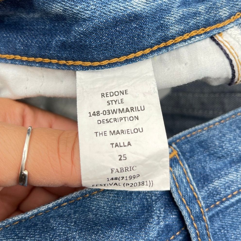 RE/DONE RE/DONE | The Marielou in Viper Blue Wide Leg Jeans 25 Size 25" / US 0 / IT 36 - 12 Thumbnail