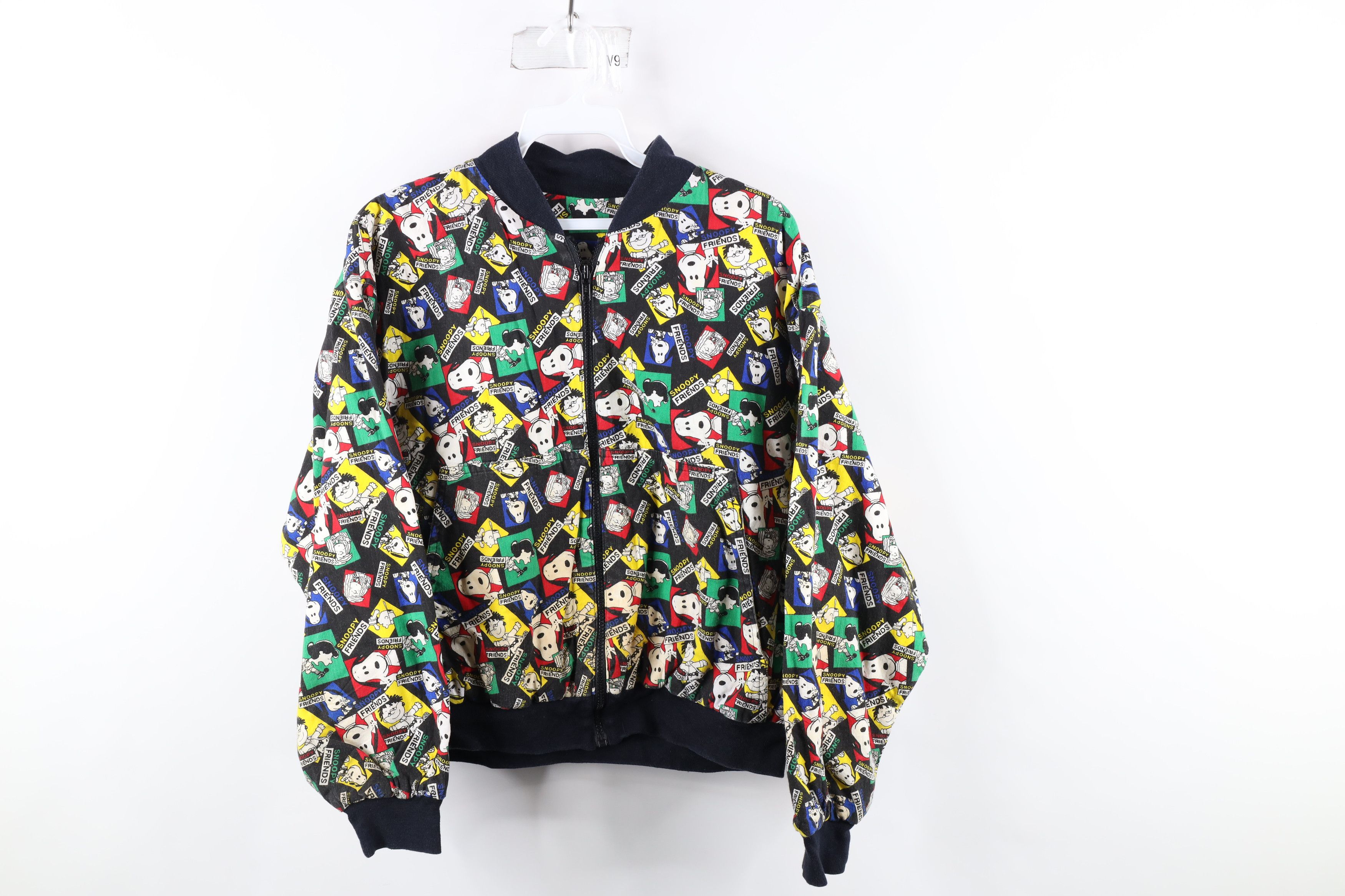 Vintage 70s Distressed All Over Print Snoopy Bomber Jacket