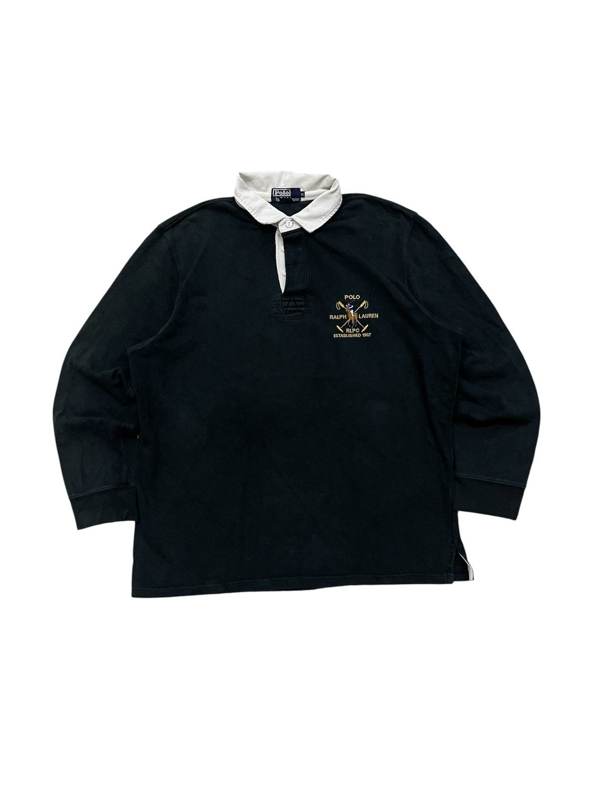 Polo Ralph Lauren 90s POLO RALPH LAUREN RUGBY NAVY GREEN FADED SHIRT Size US L / EU 52-54 / 3 - 1 Thumbnail